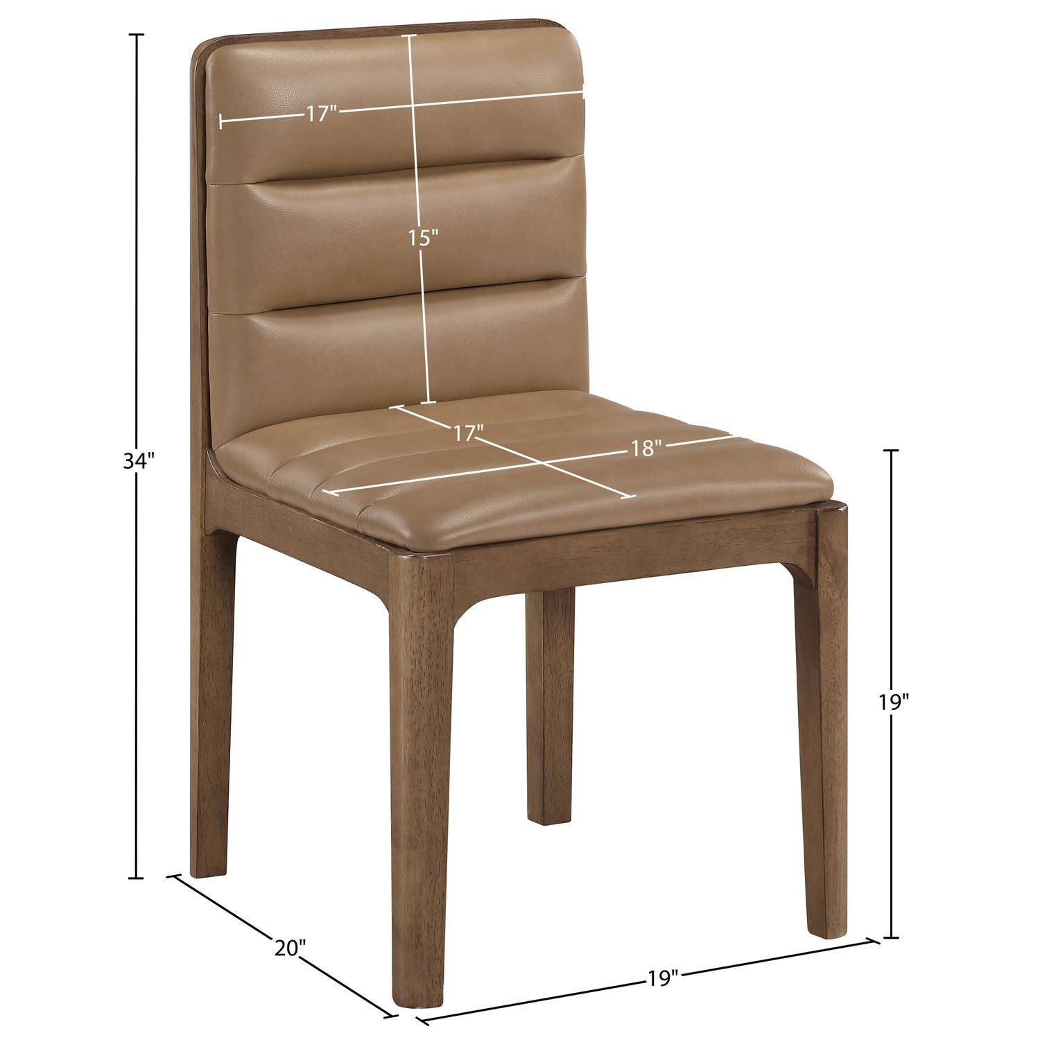 Ellis Cane And Vegan Leather Upholstered Dining Chair — Tan / Brown