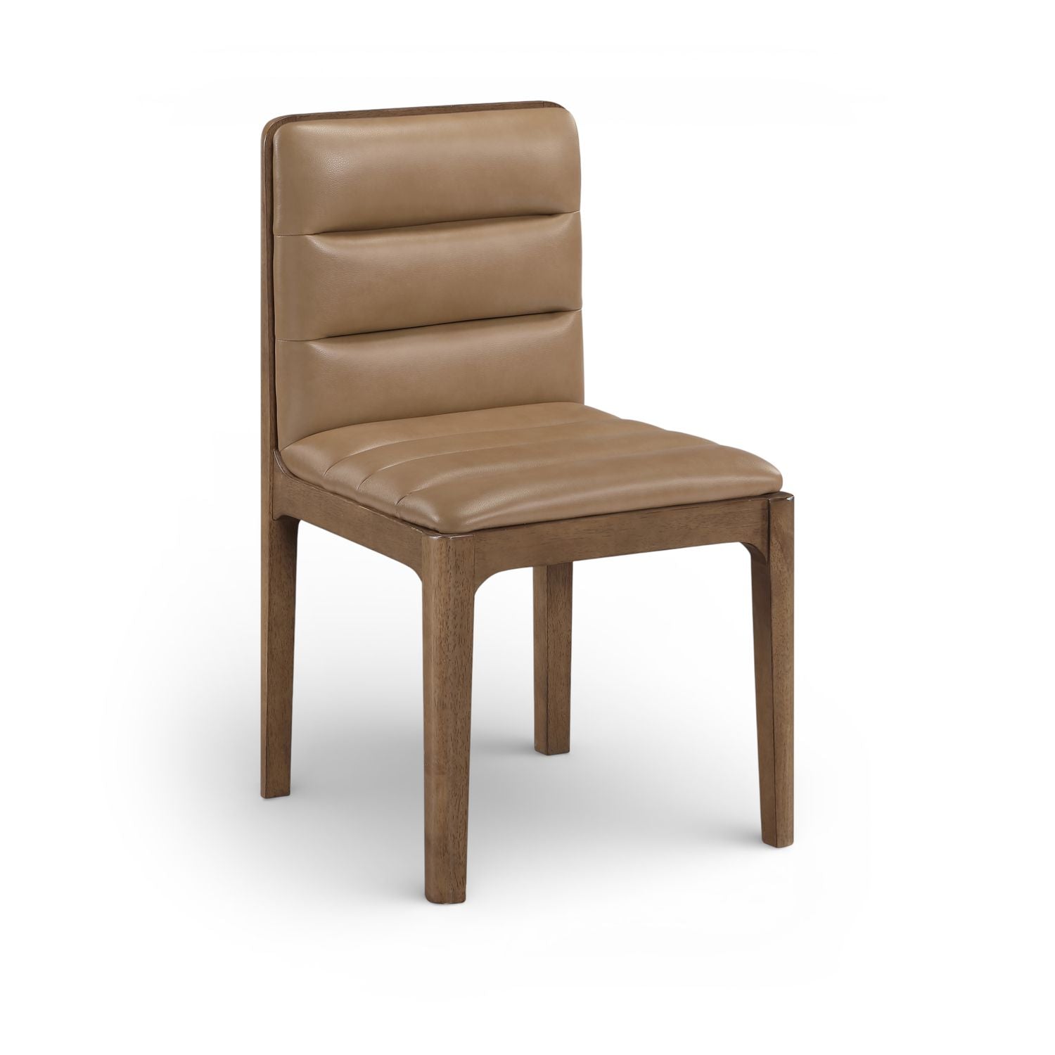 Ellis Cane And Vegan Leather Upholstered Dining Chair — Tan / Brown
