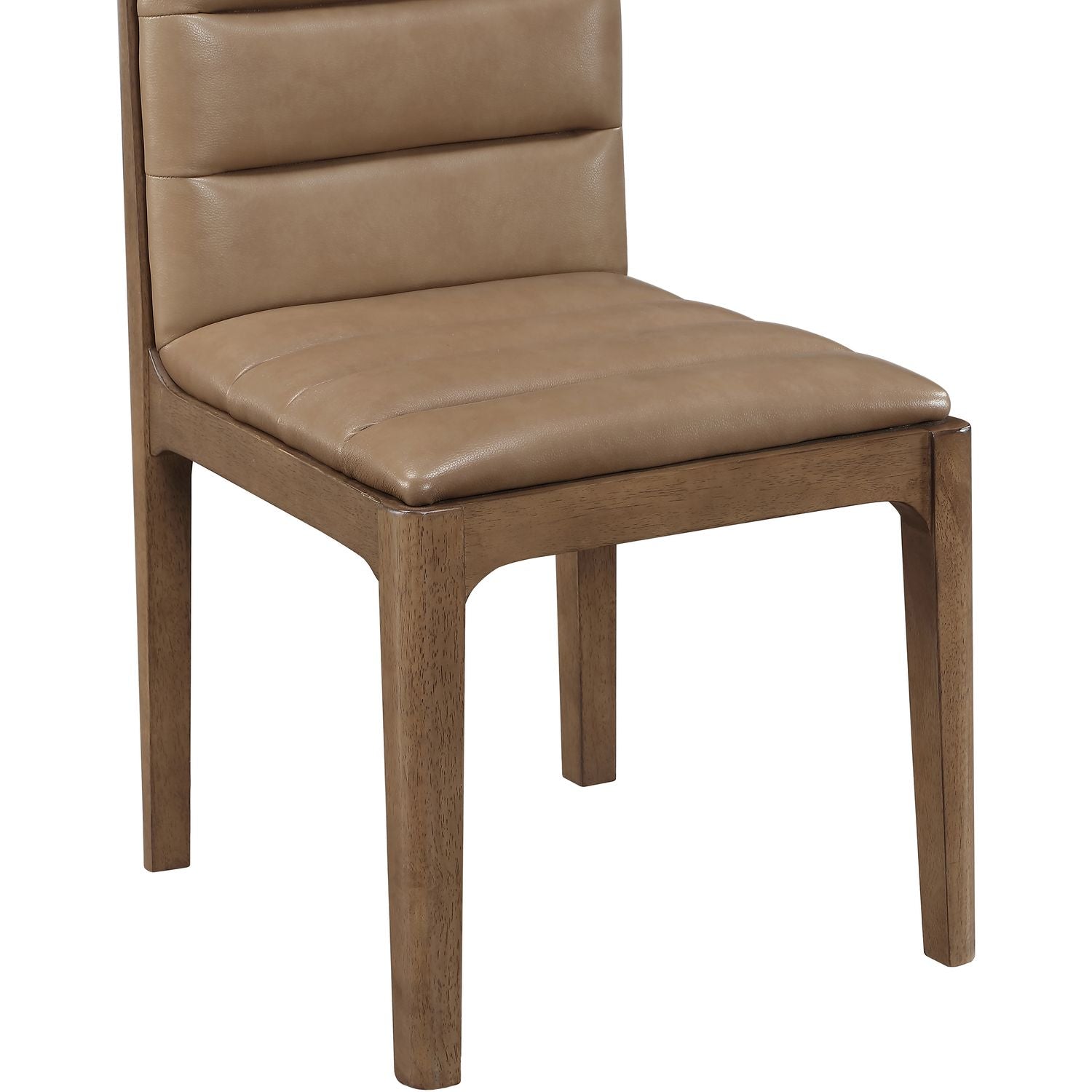 Ellis Cane And Vegan Leather Upholstered Dining Chair — Tan / Brown