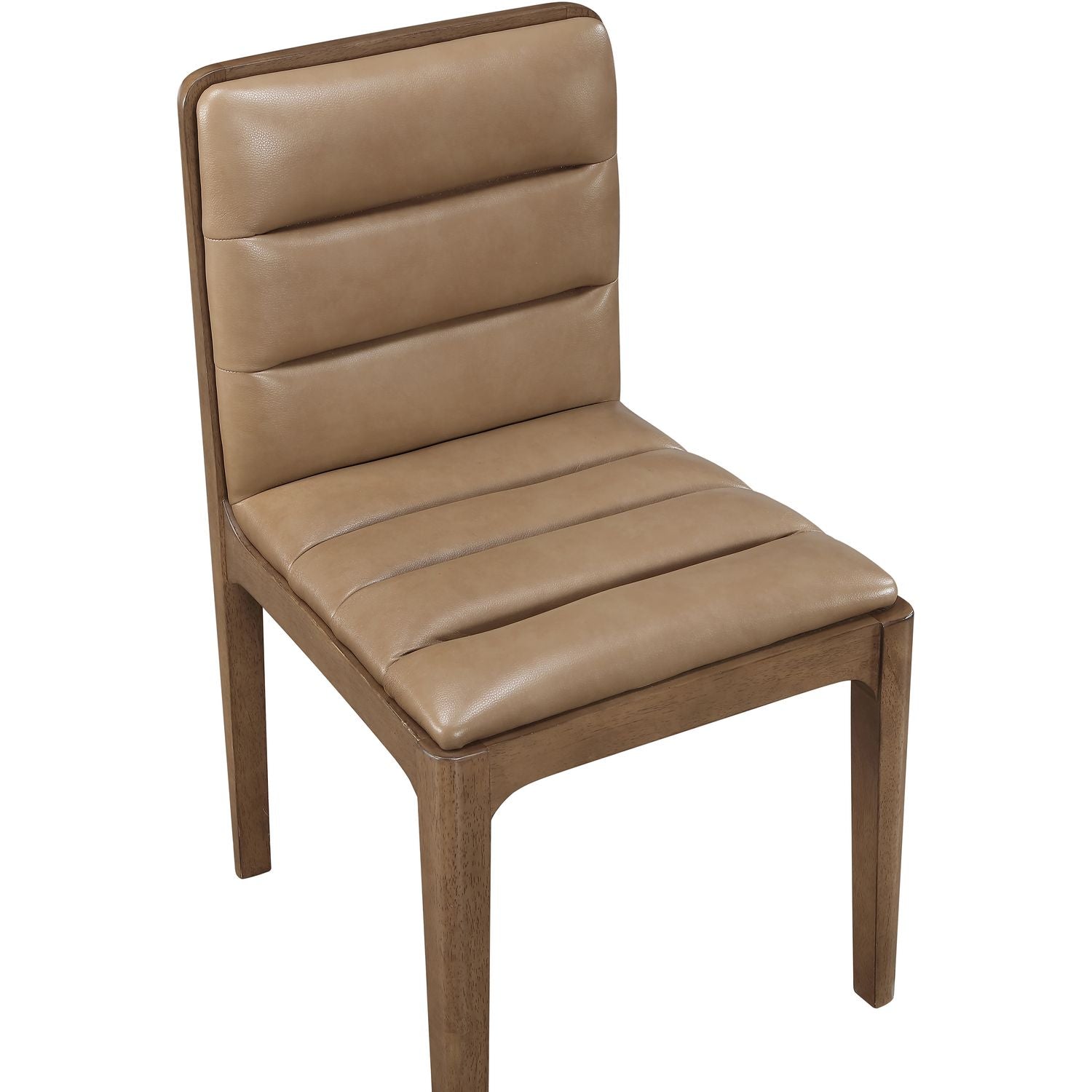 Ellis Cane And Vegan Leather Upholstered Dining Chair — Tan / Brown