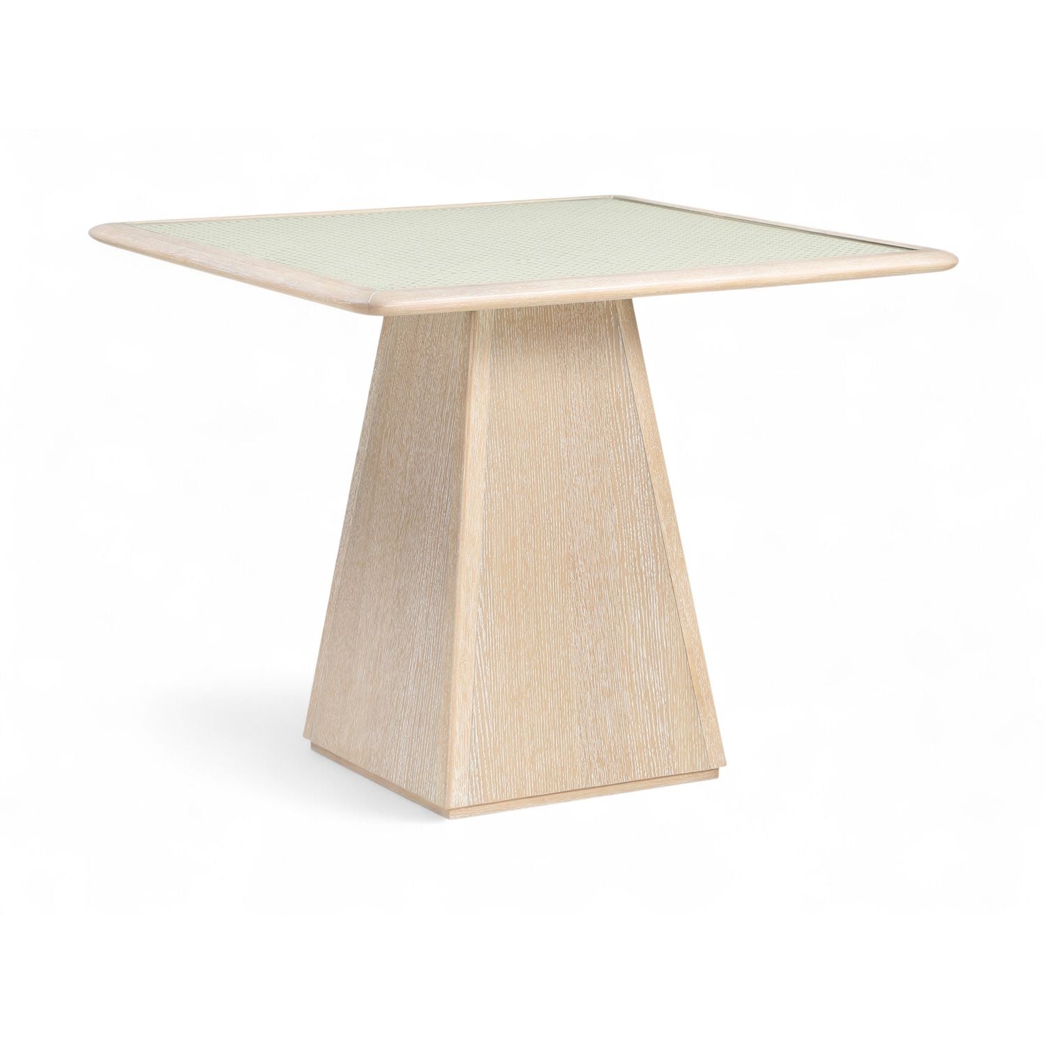 Atrium Glass And Cane Top With Solid Wood Base Dining / Game Table — Natural