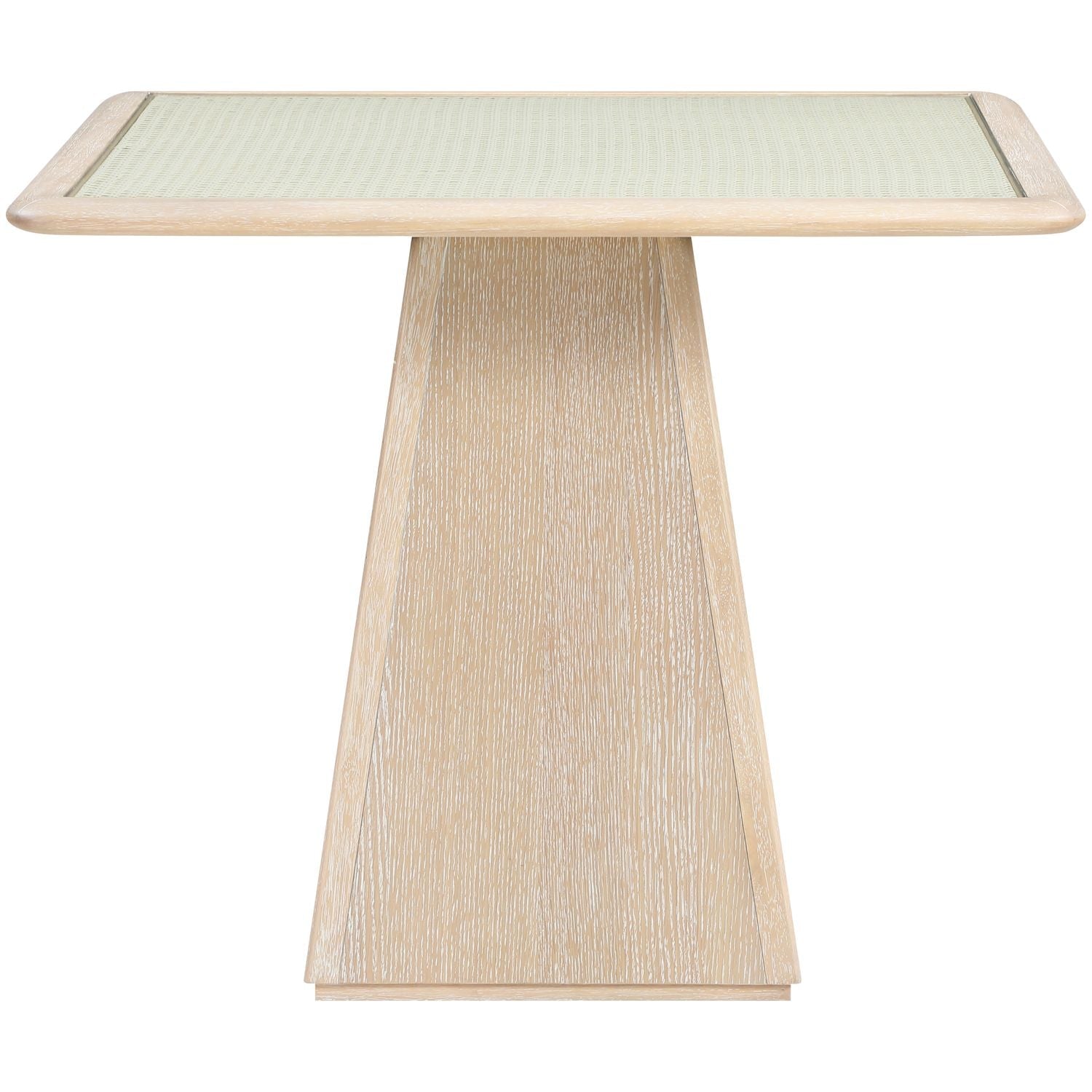 Atrium Glass And Cane Top With Solid Wood Base Dining / Game Table — Natural