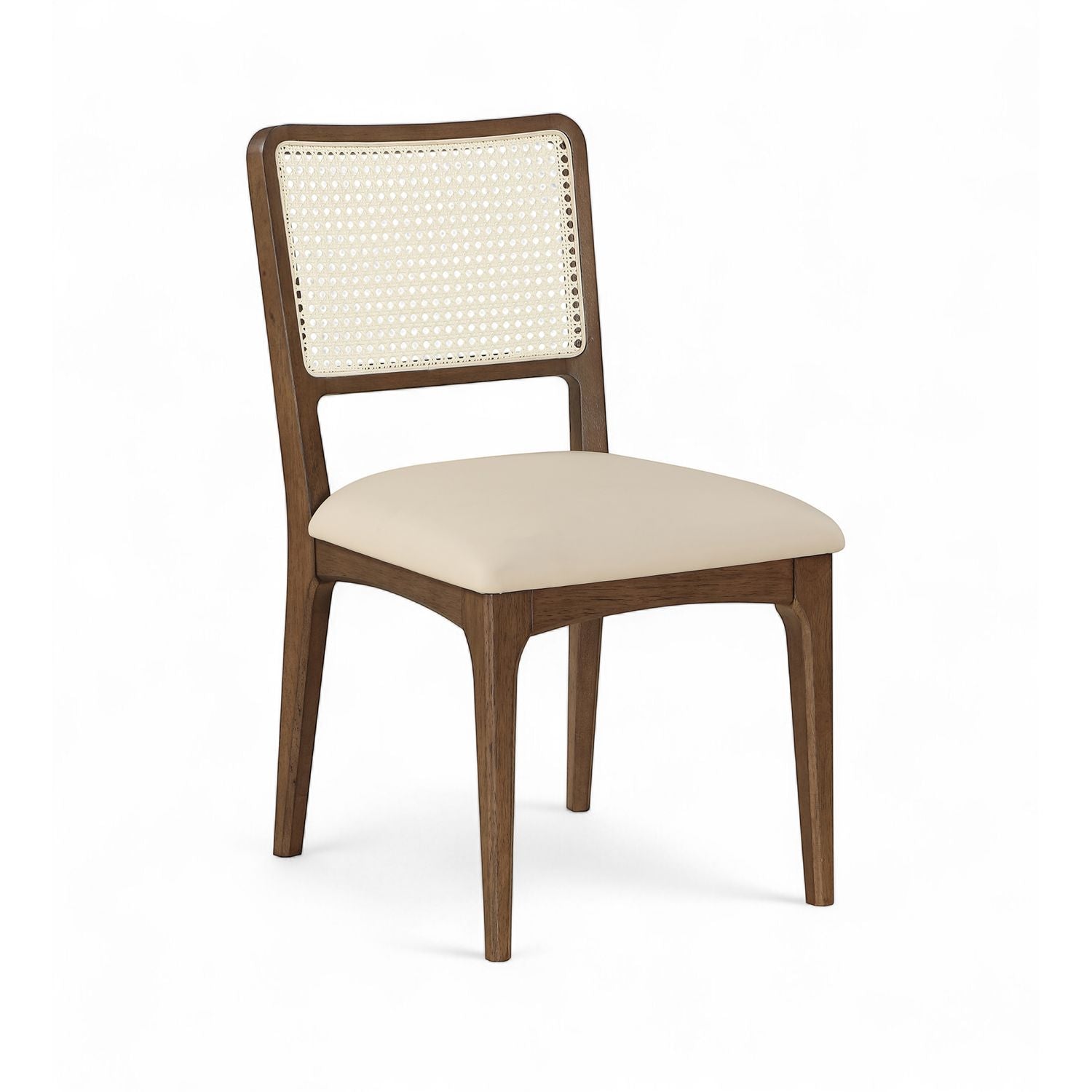 Atrium Cane Back And Vegan Leather Upholstered Seat Dining Chair