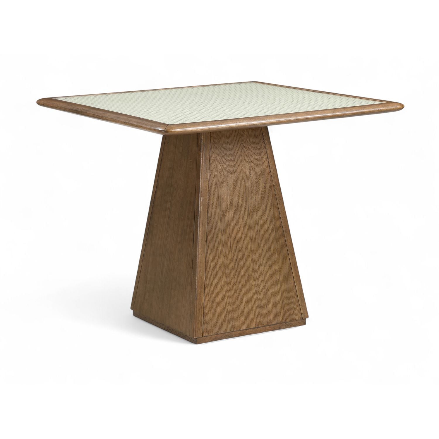 Atrium Glass And Cane Top With Solid Wood Base Dining / Game Table