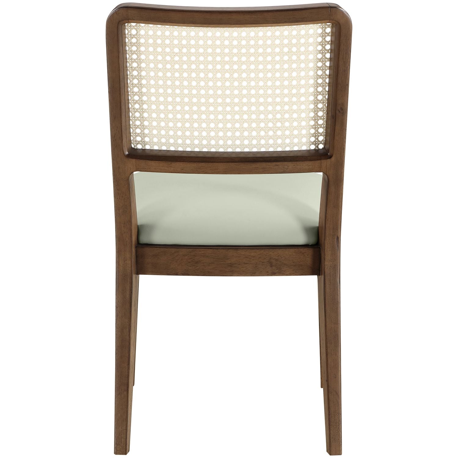 Atrium Cane Back And Vegan Leather Upholstered Seat Dining Chair — Mint / Brushed Brown