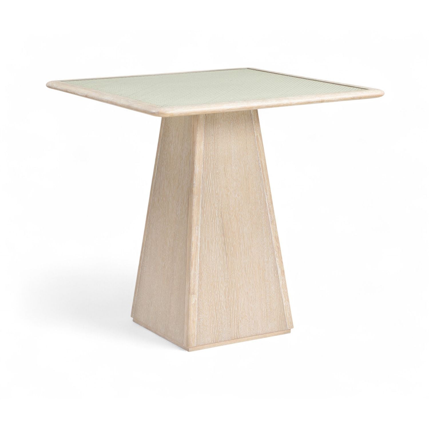 Atrium Glass And Cane Top With Solid Wood Base Counter Height Table — Natural