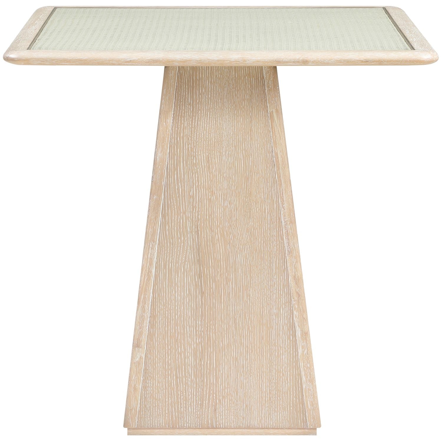 Atrium Glass And Cane Top With Solid Wood Base Counter Height Table — Natural