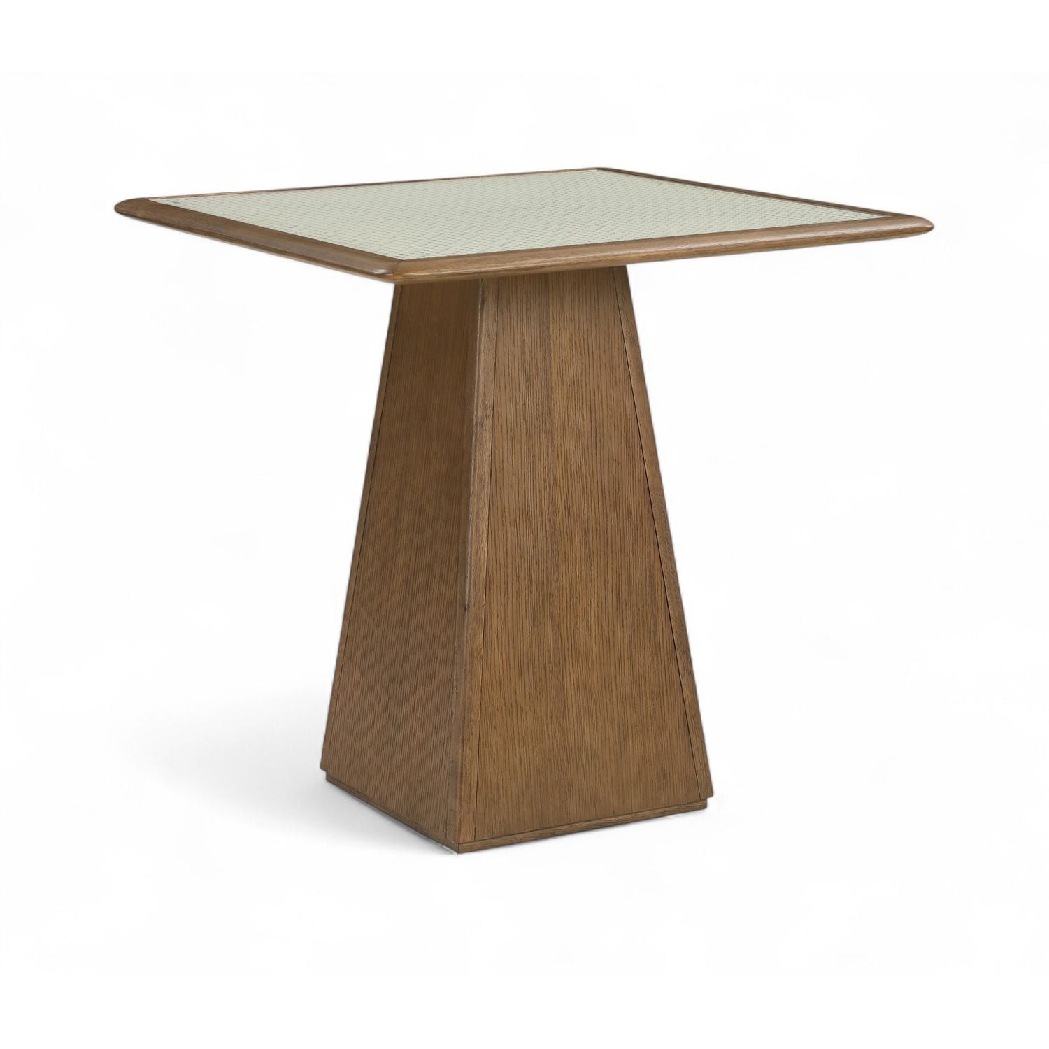 Atrium Glass And Cane Top With Solid Wood Base Counter Height Table