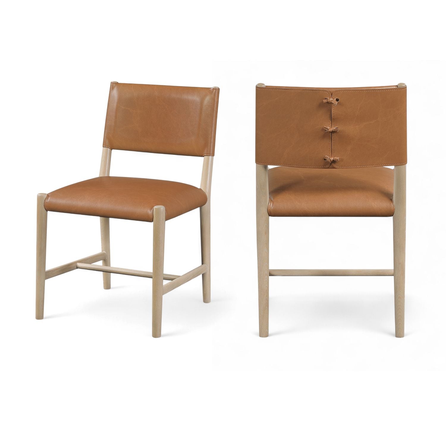 Andie Cognac Vegan Leather Upholstered Dining Chair