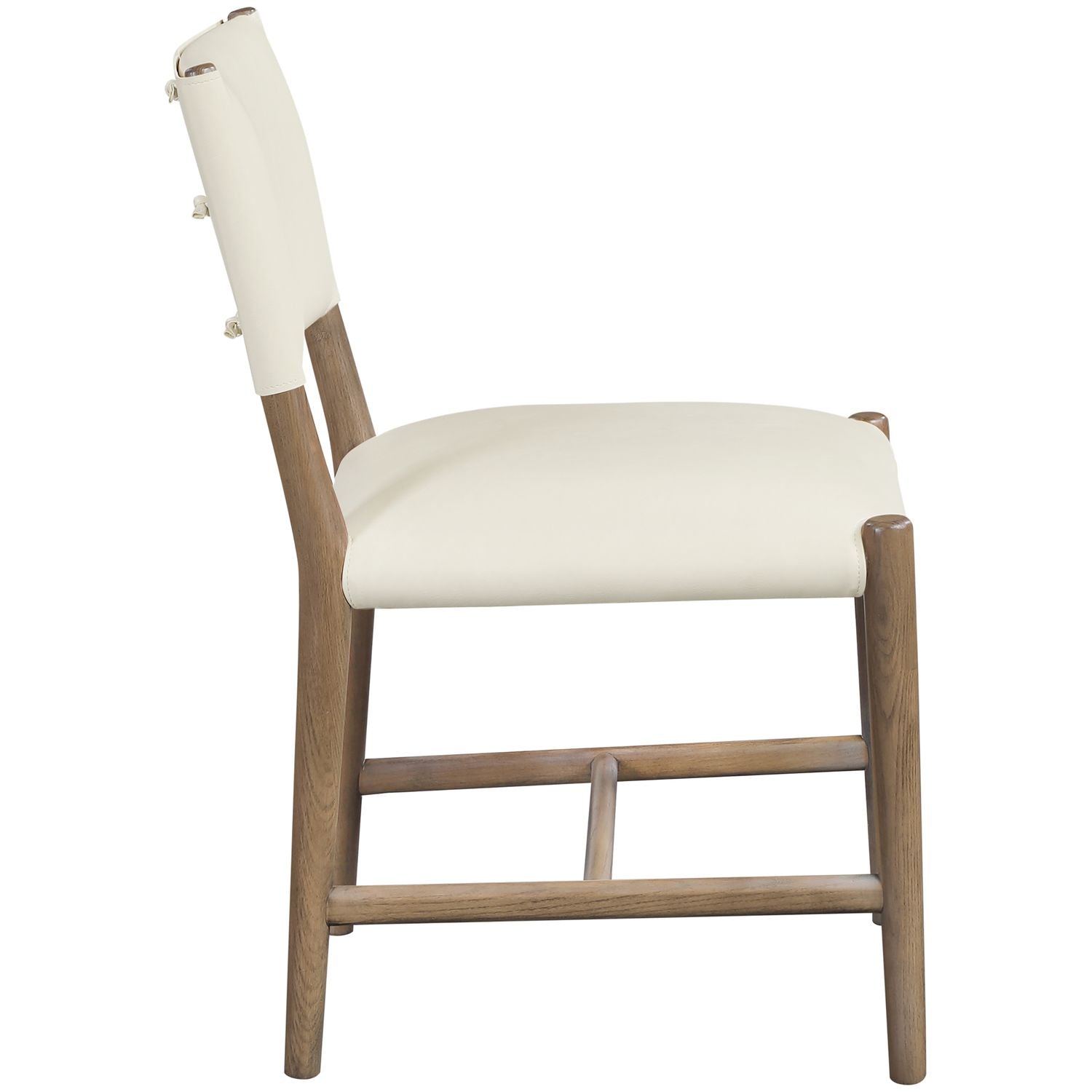 Andie Vegan Leather Upholstered Dining Chair — Cream / Stained Brown