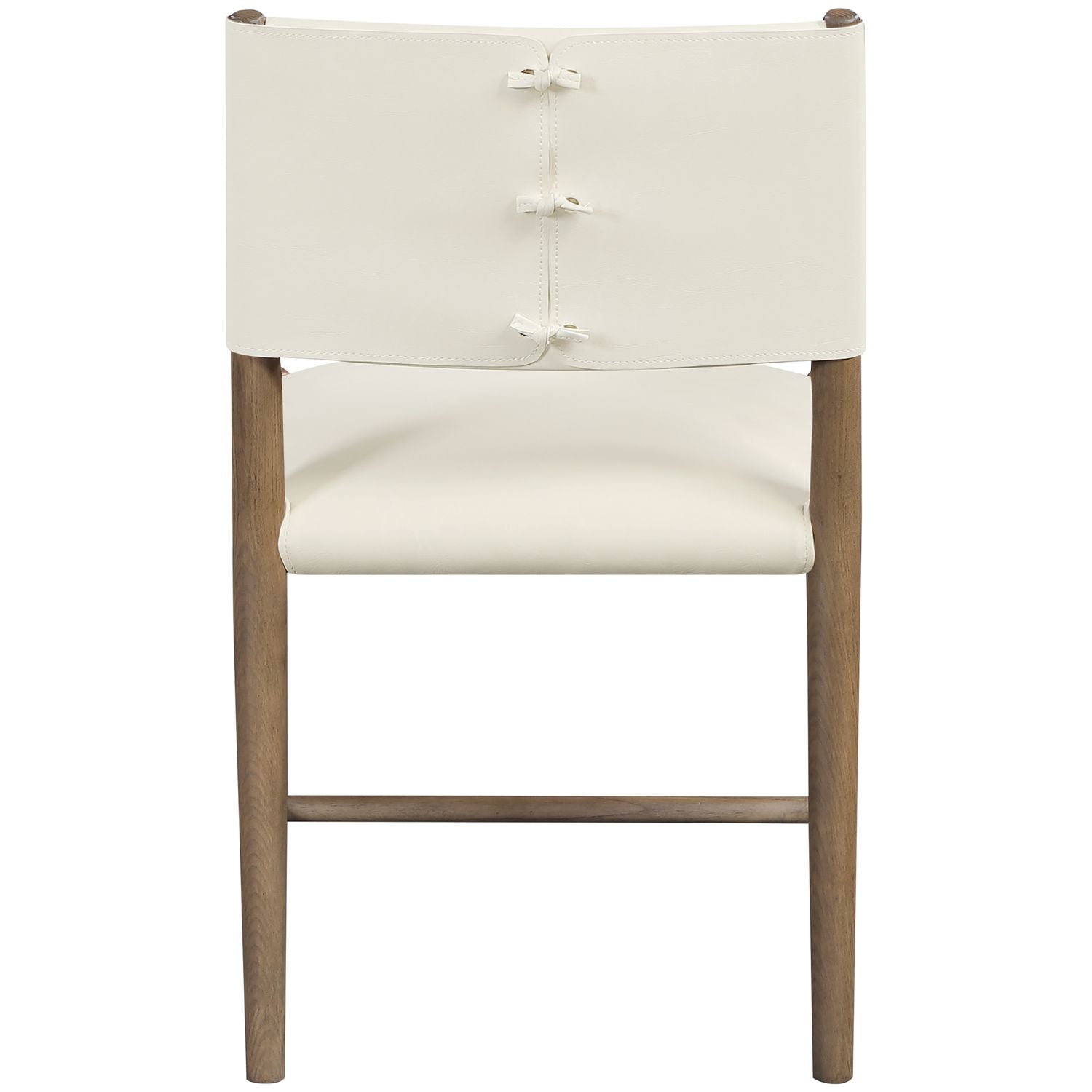 Andie Vegan Leather Upholstered Dining Chair — Cream / Stained Brown