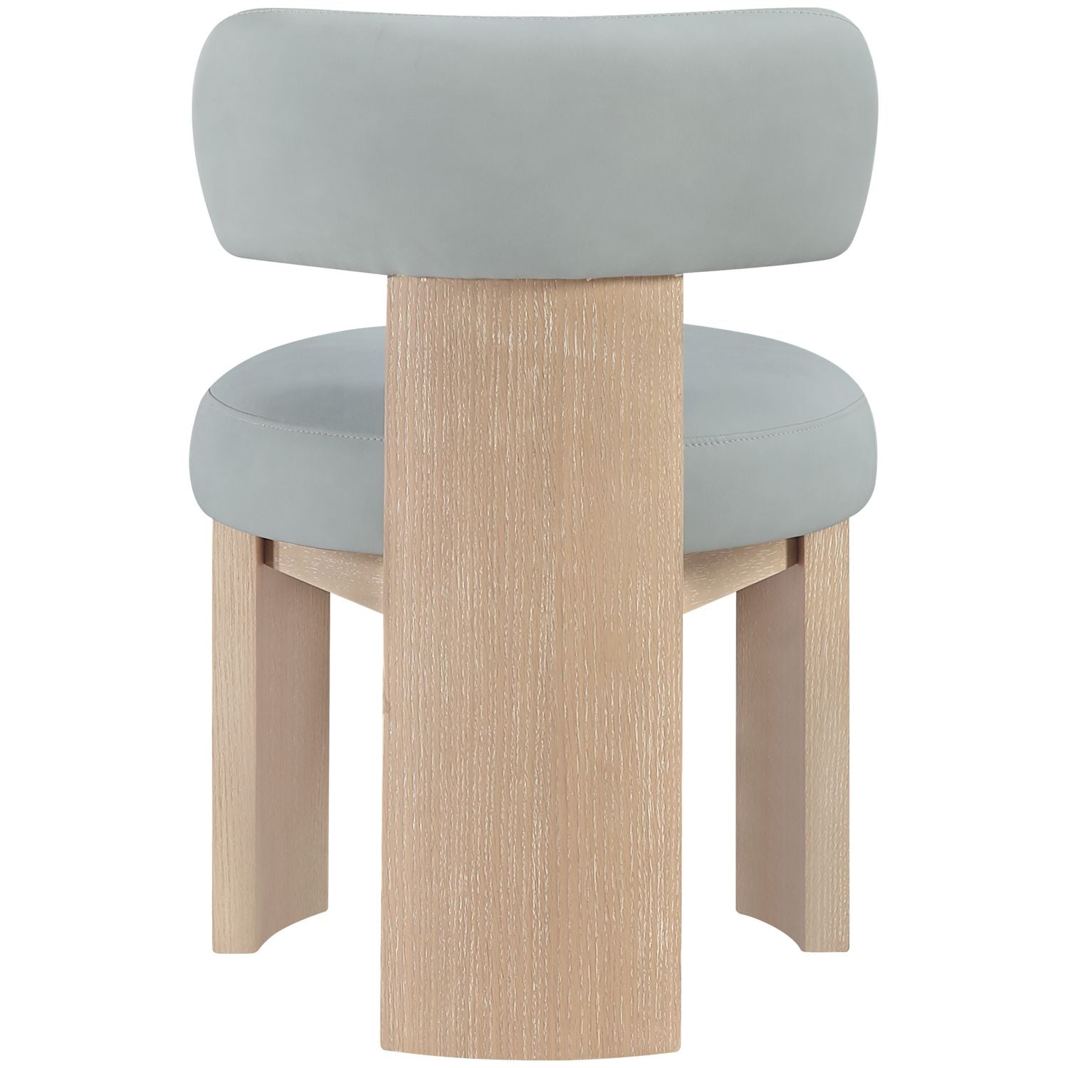 Atelier Vegan Leather Upholstered Dining Chair — LtBlu / Painted Natural