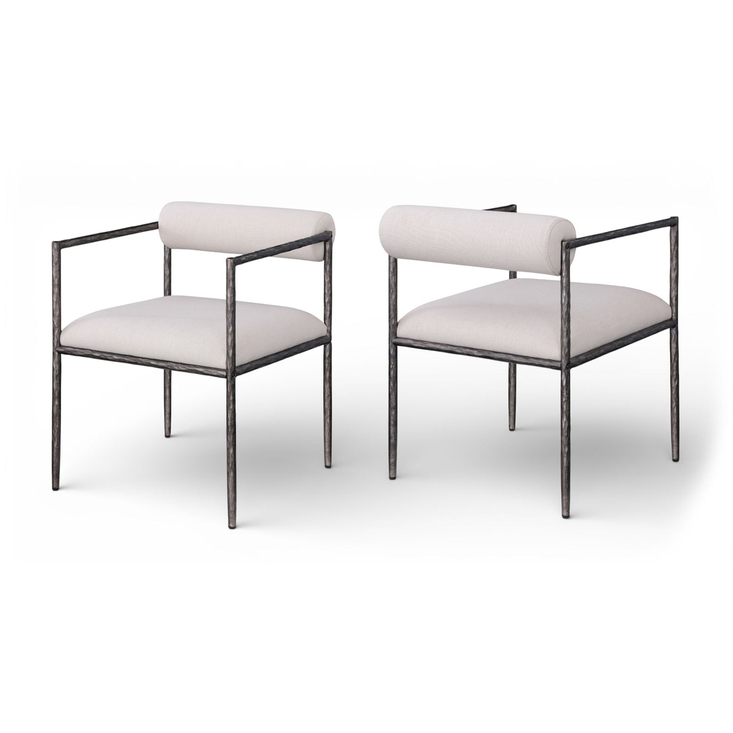 Axis Beige Linen Textured Fabric Upholstered Dining Chair