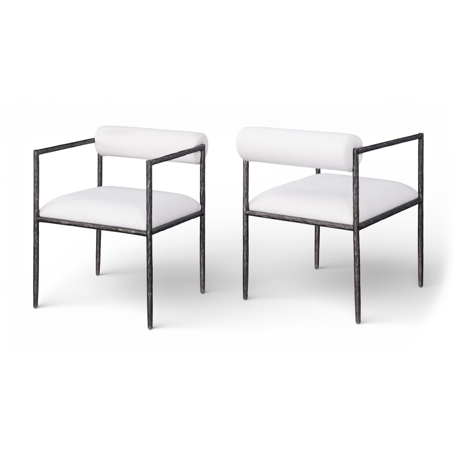Axis Cream Linen Textured Fabric Upholstered Dining Chair