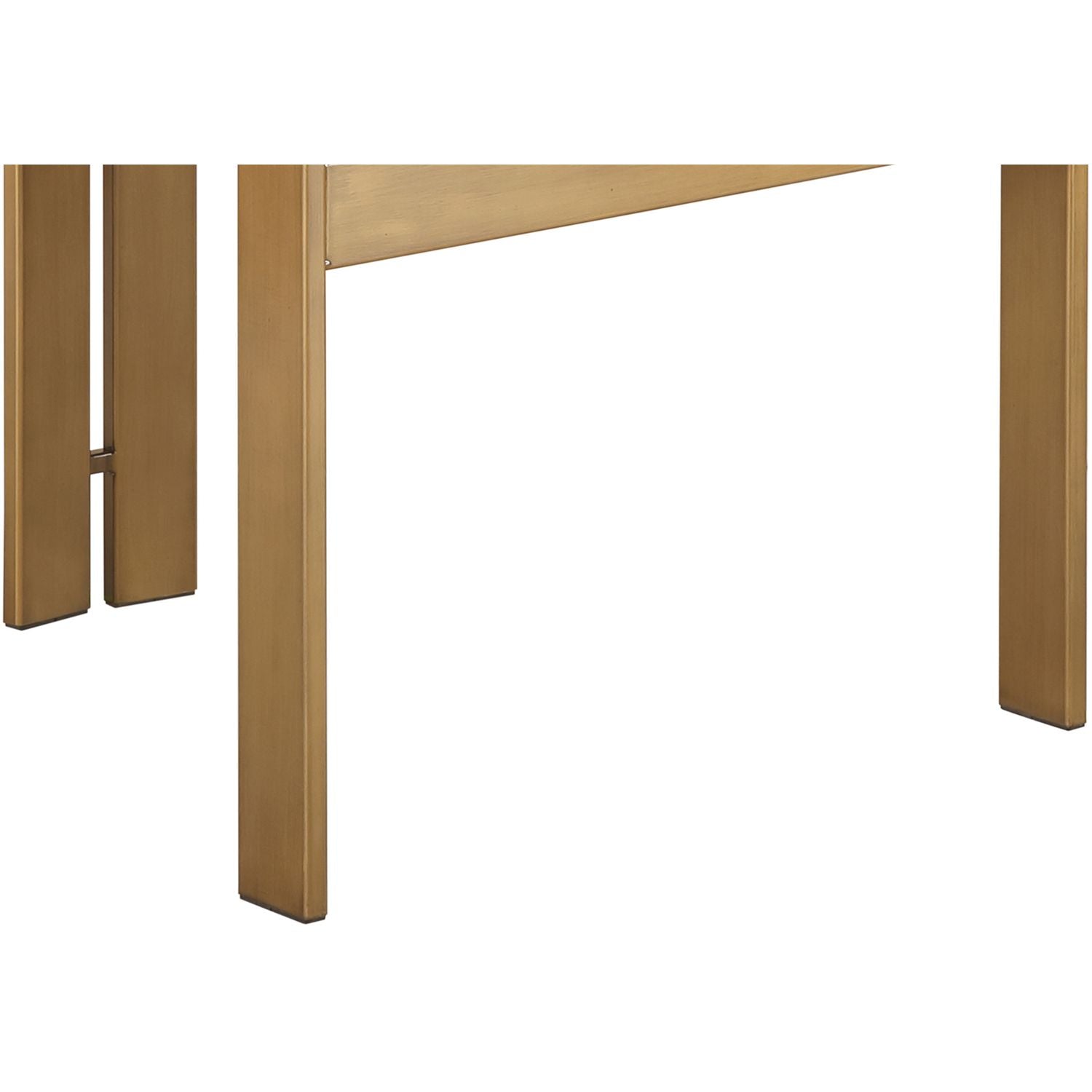 Aurum Vegan Leather Upholstered Dining Chair — Beige / Brushed Brass