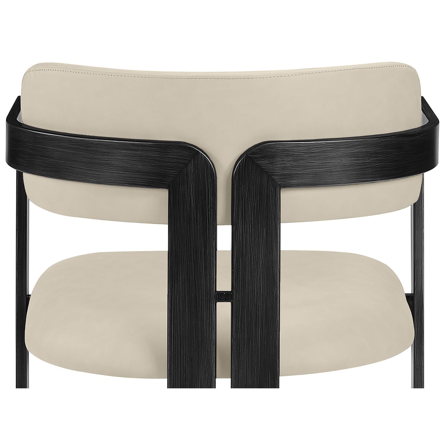 Aurum Vegan Leather Upholstered Dining Chair — Beige / Graphite Black