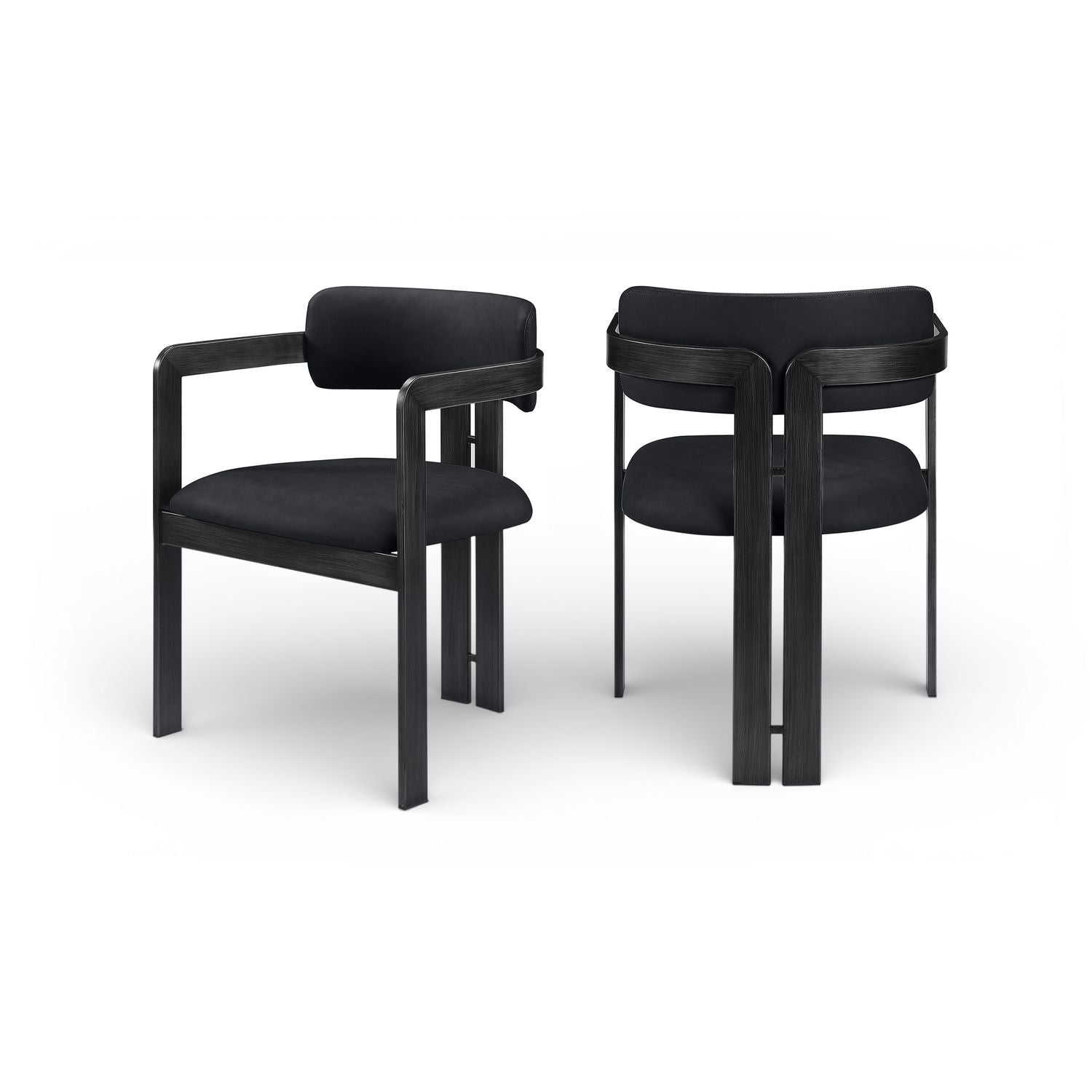 Aurum Black Vegan Leather Upholstered Dining Chair