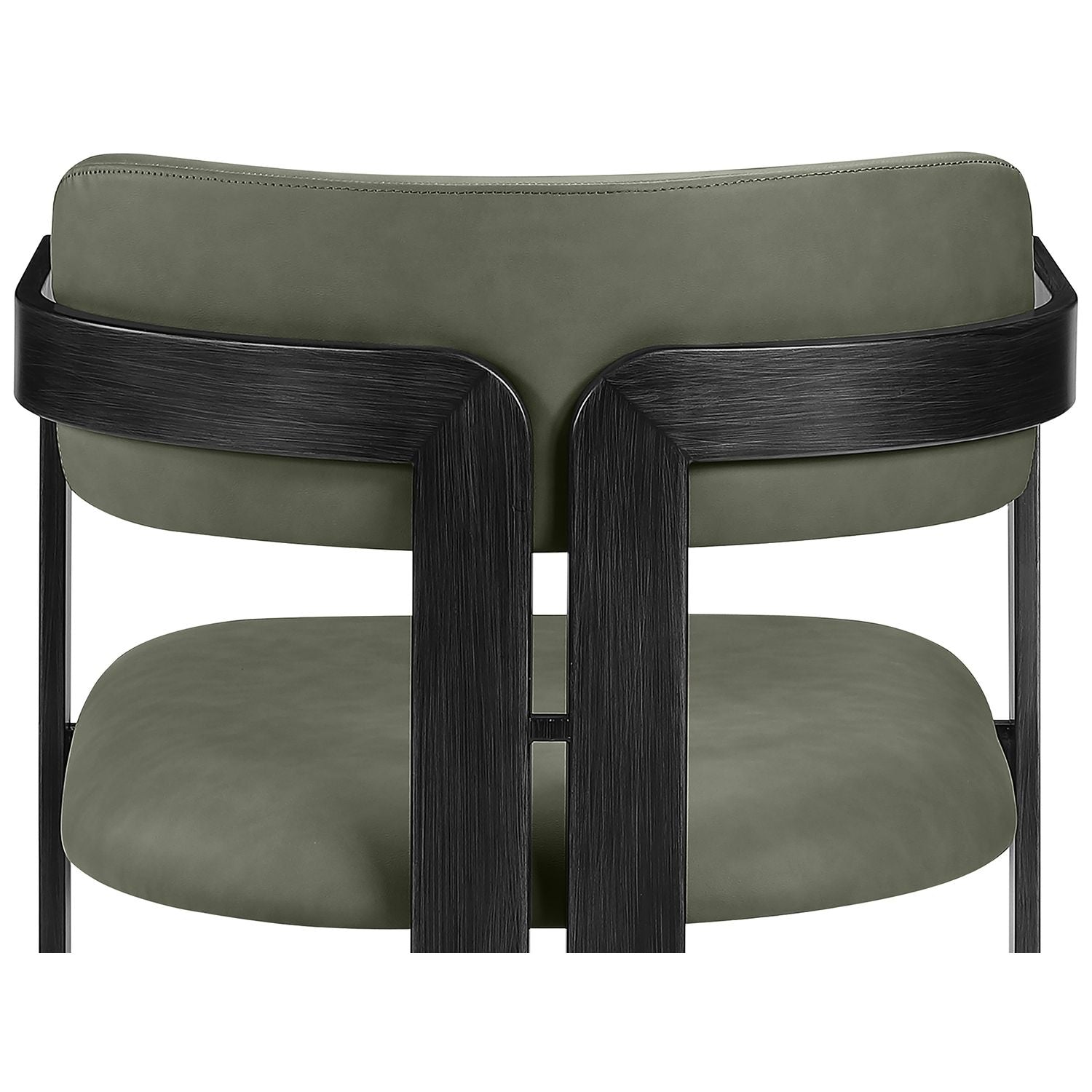 Aurum Vegan Leather Upholstered Dining Chair — Green / Graphite Black