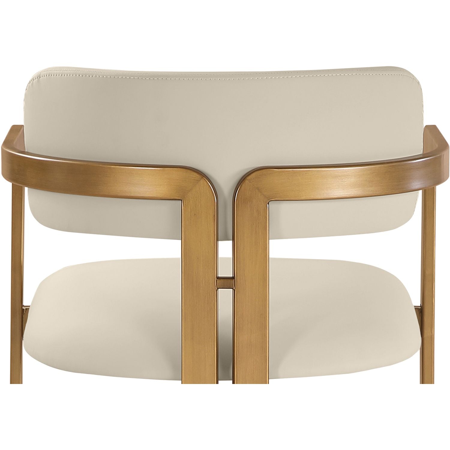 Aurum Vegan Leather Upholstered Counter Stool — Beige / Brushed Brass