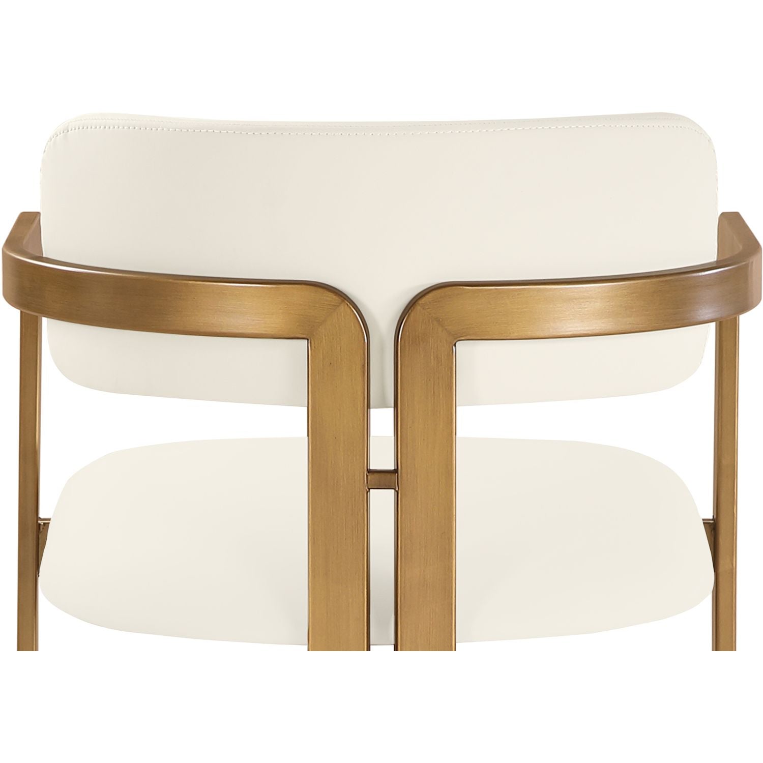 Aurum Vegan Leather Upholstered Counter Stool — Cream / Brushed Brass