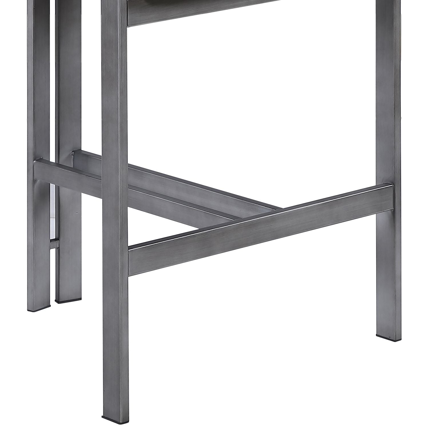 Aurum Vegan Leather Upholstered Counter Stool — Cream / Brushed Silver