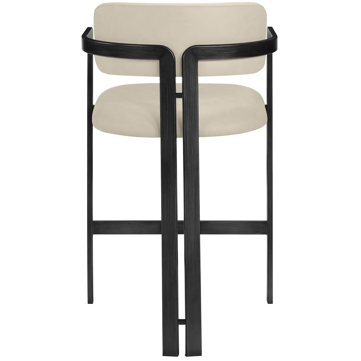 Aurum Vegan Leather Upholstered Counter Stool — Beige / Graphite Black