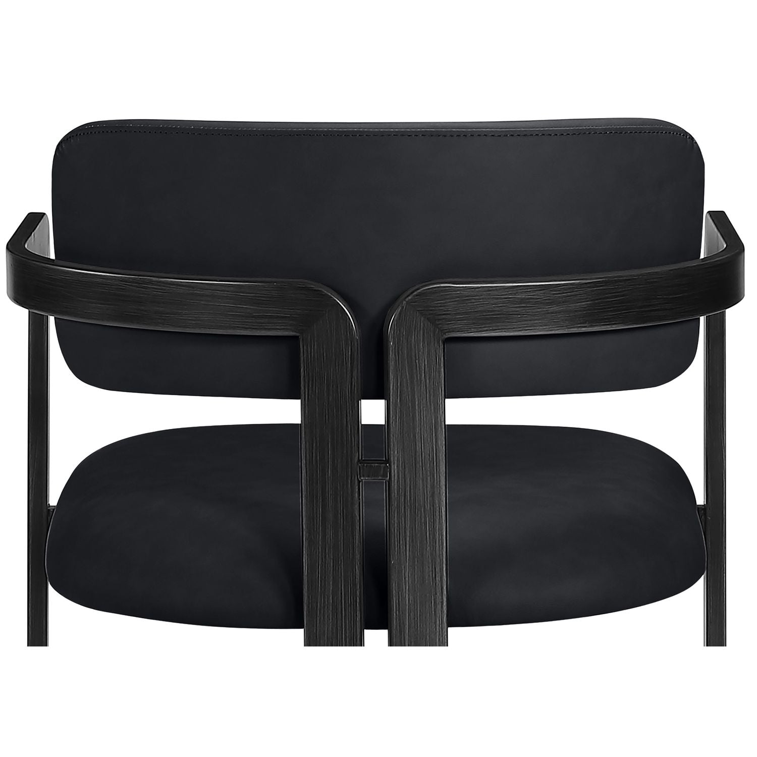 Aurum Vegan Leather Upholstered Counter Stool — Black / Graphite Black