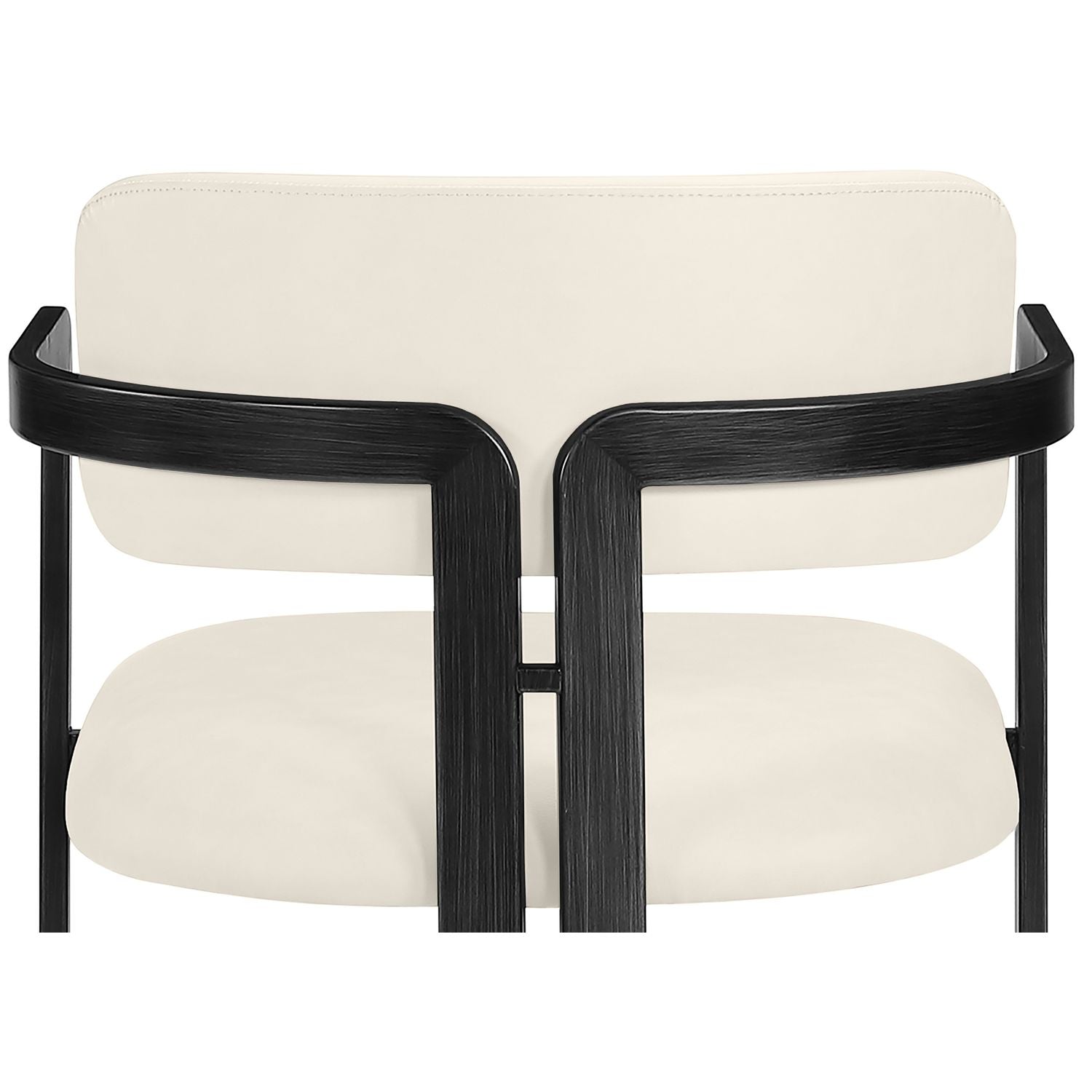 Aurum Vegan Leather Upholstered Counter Stool — Cream / Graphite Black