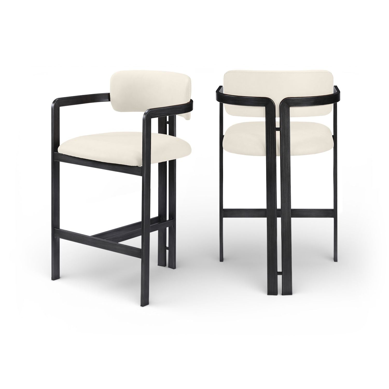 Aurum Cream Vegan Leather Upholstered Counter Stool