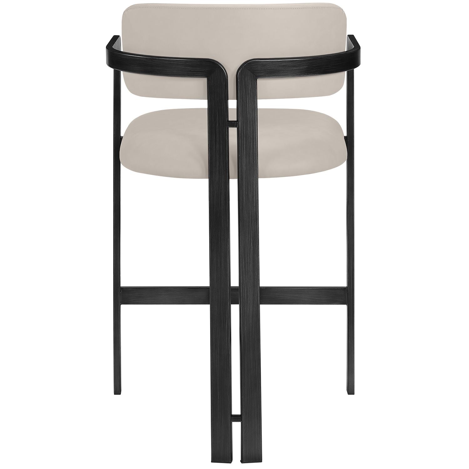 Aurum Vegan Leather Upholstered Counter Stool — Taupe / Graphite Black