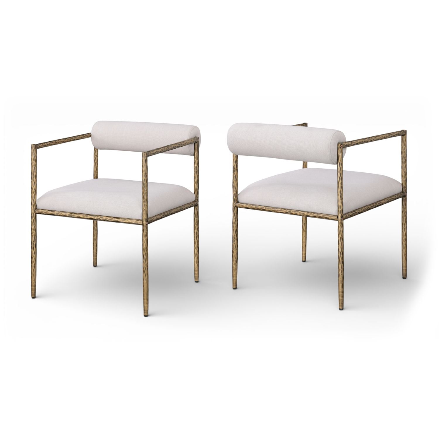 Axis Beige Linen Textured Fabric Upholstered Dining Chair