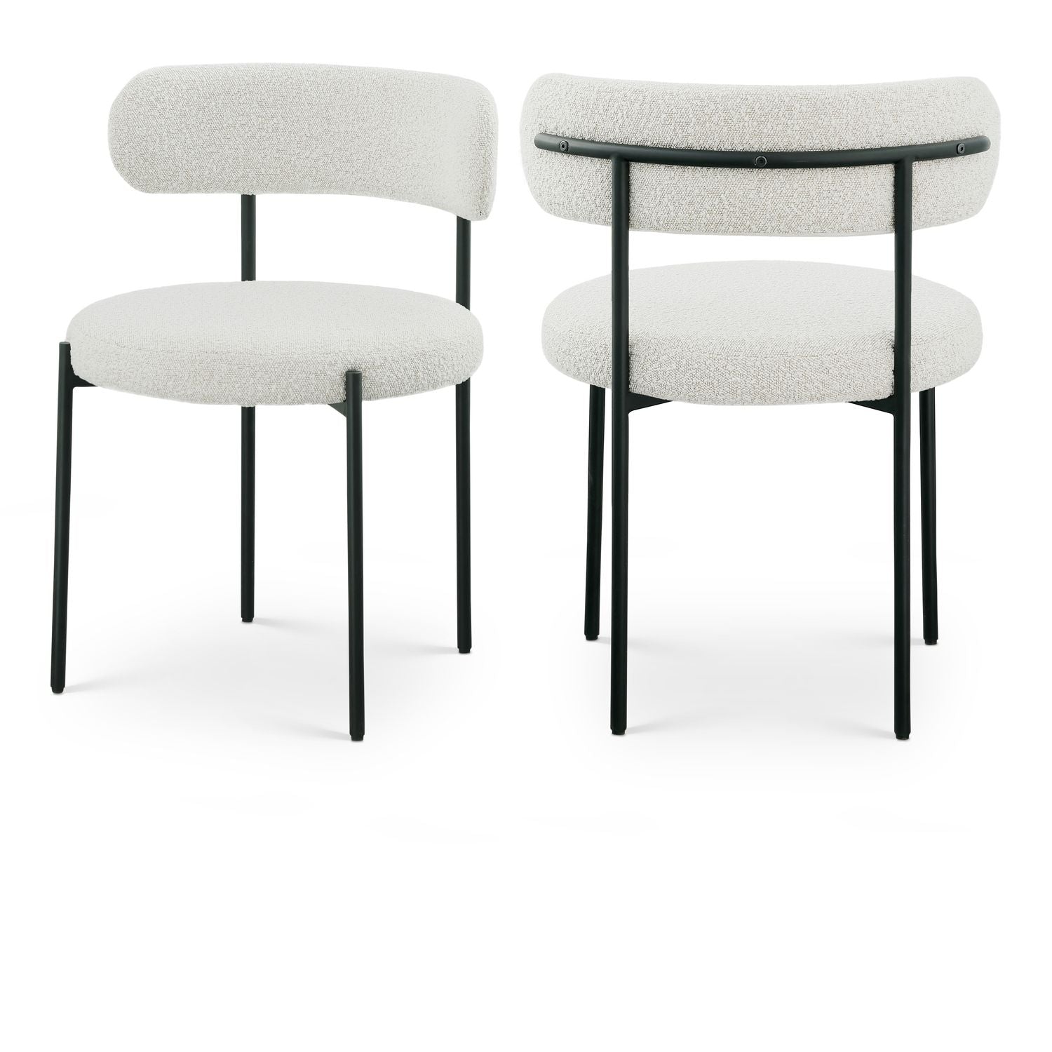 Beacon Cream Boucle Fabric Upholstered Dining Chair
