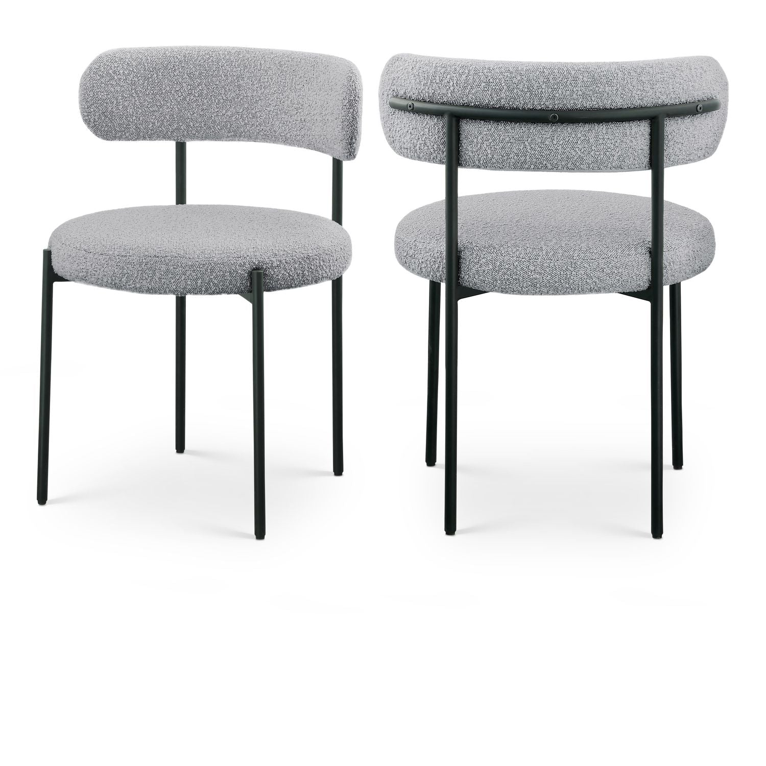 Beacon Grey Boucle Fabric Upholstered Dining Chair