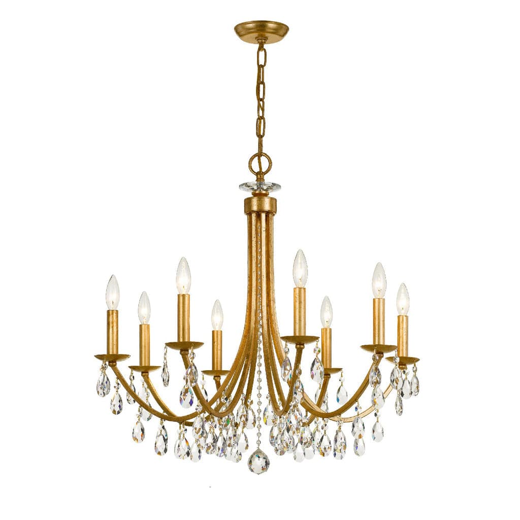 Bridgehampton 8 Light Crystal Chandelier-Crystorama Lighting Company-CRYSTO-8828-GA-CL-MWP-ChandeliersGold-2-France and Son