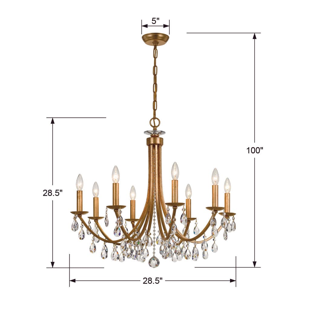 Bridgehampton 8 Light Crystal Chandelier-Crystorama Lighting Company-CRYSTO-8828-CH-CL-MWP-ChandeliersSilver-3-France and Son