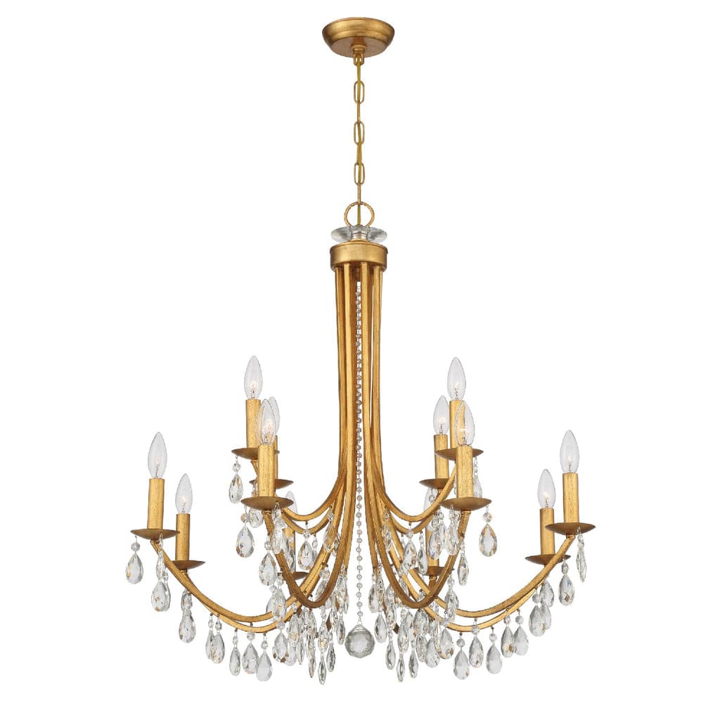 Bridgehampton 12 Light Crystal Chandelier-Crystorama Lighting Company-CRYSTO-8829-GA-CL-MWP-Chandeliers-1-France and Son