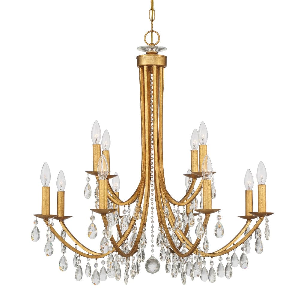 Bridgehampton 12 Light Crystal Chandelier-Crystorama Lighting Company-CRYSTO-8829-GA-CL-MWP-Chandeliers-2-France and Son