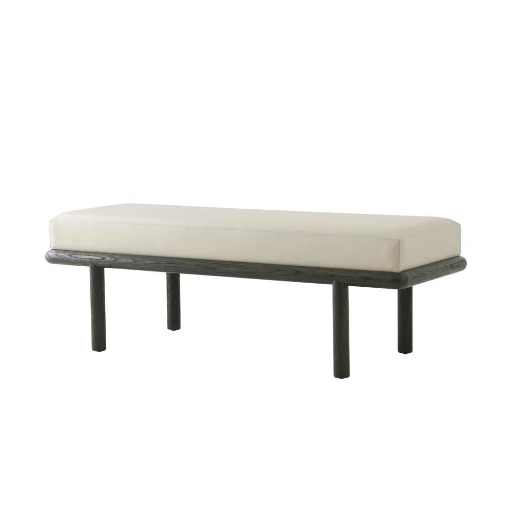 Repose upholstered End Of Bed Bench-Theodore Alexander-THEO-TA44008.2BHH-BenchesCharcoal Oak-2-France and Son