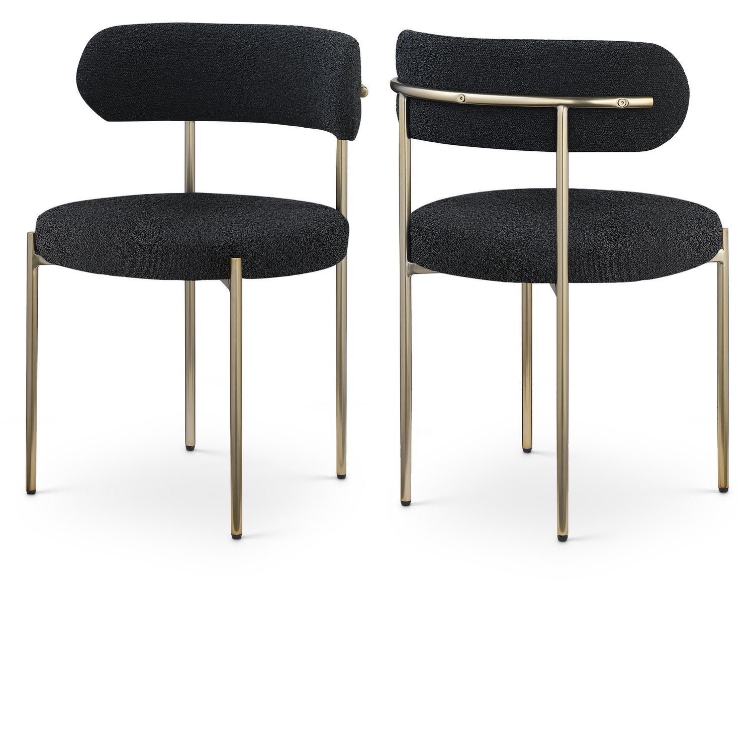 Beacon Black Boucle Fabric Upholstered Dining Chair