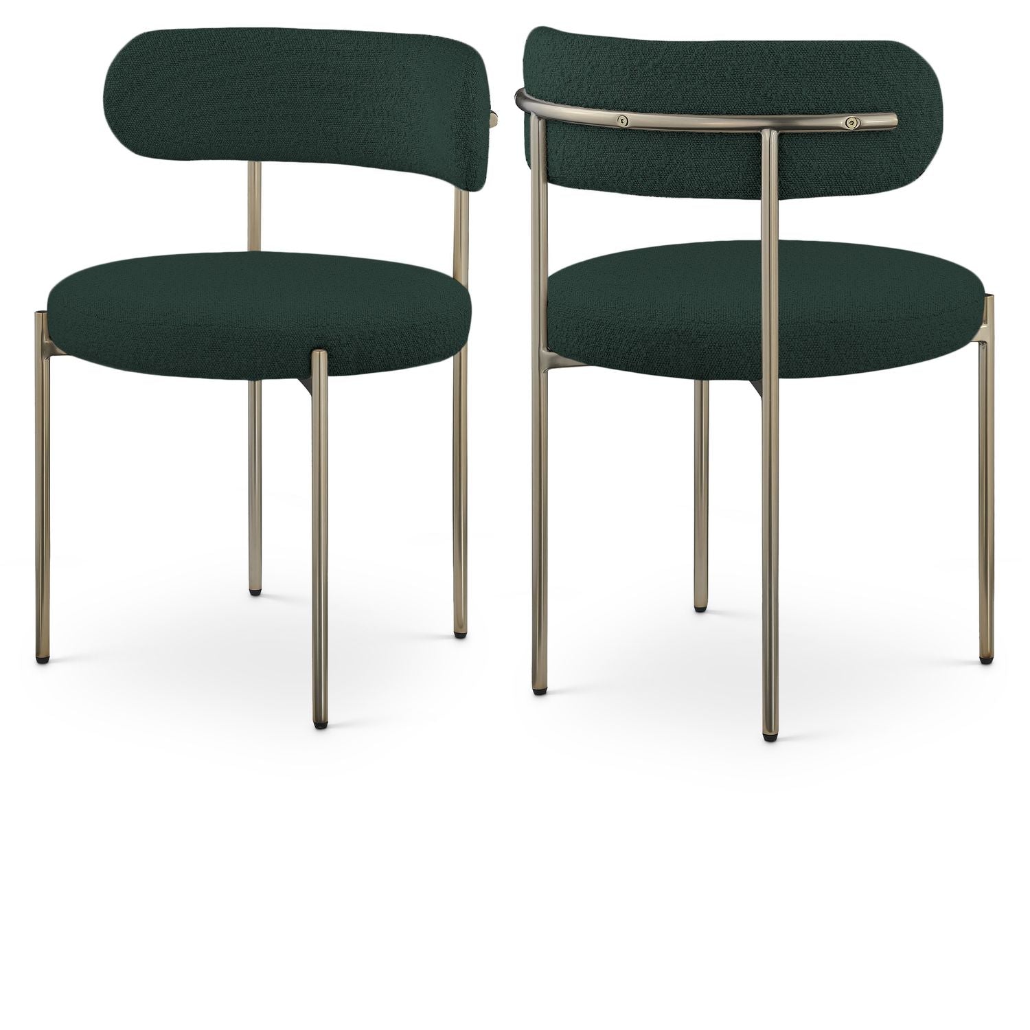 Beacon Green Boucle Fabric Upholstered Dining Chair