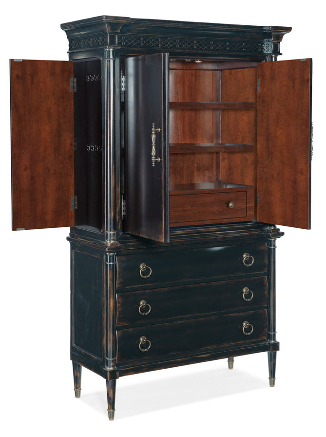 Charleston Jewelry Armoire-Hooker-HOOKER-6750-90014-97-Bookcases & Cabinets-3-France and Son