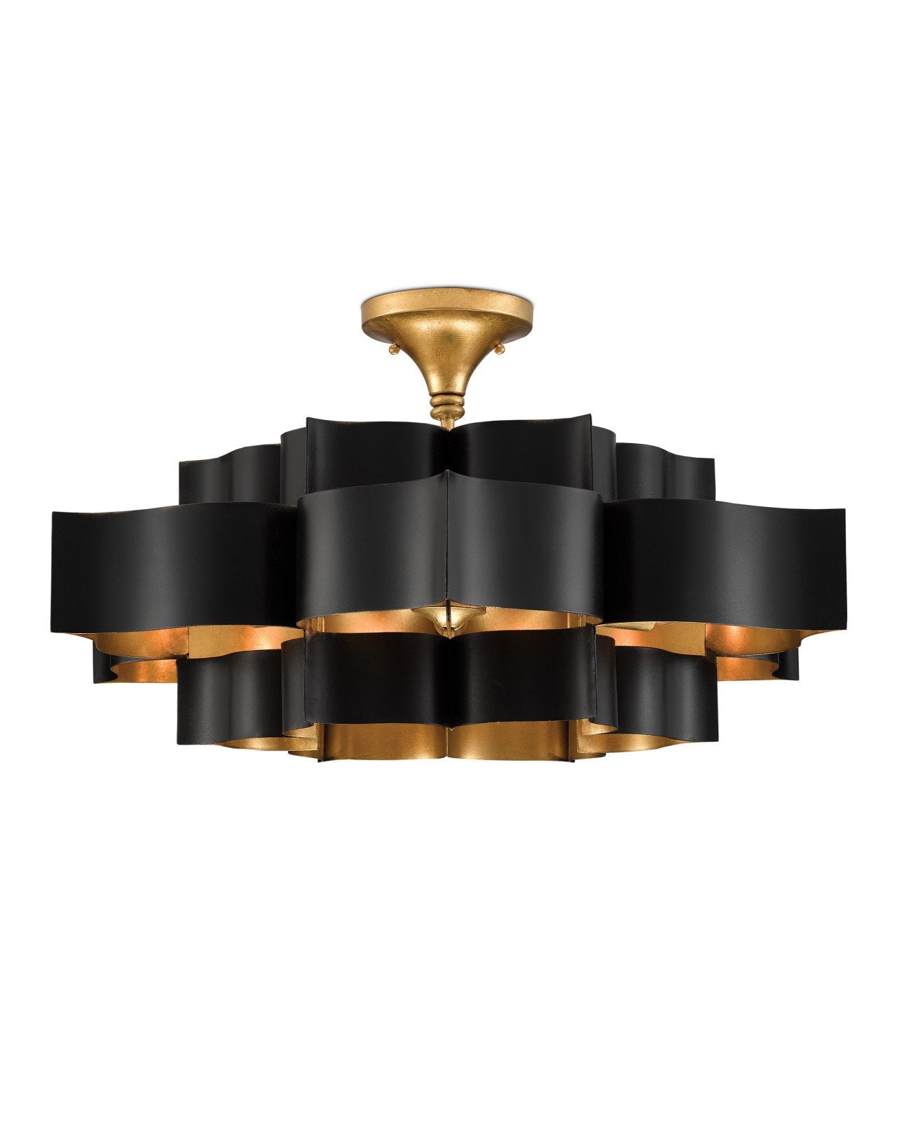 Grand Lotus Large Black Chandelier