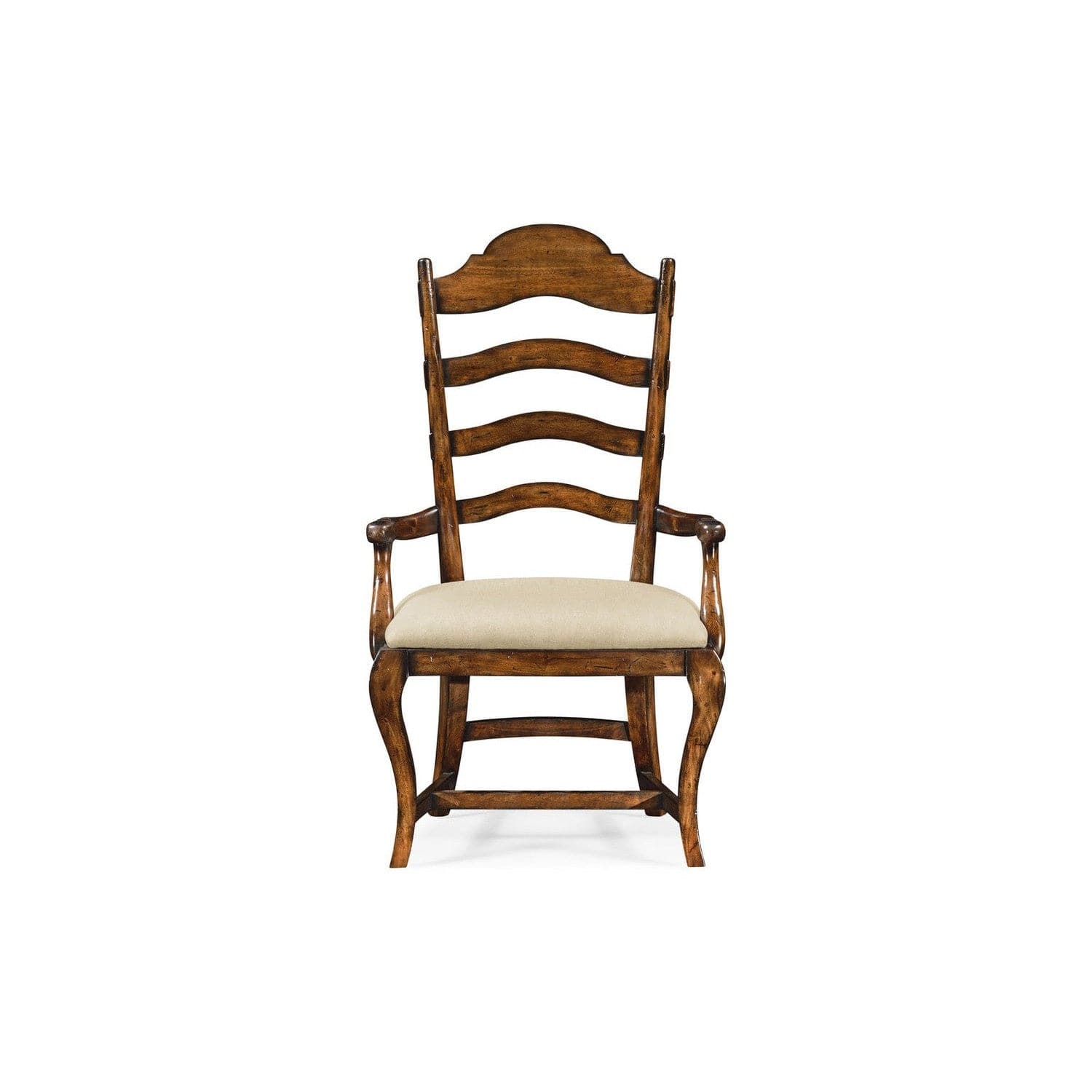 Casual Rustic Walnut Dining Arm Chair-Jonathan Charles-JCHARLES-495293-AC-RWL-F001-Dining Chairs-1-France and Son