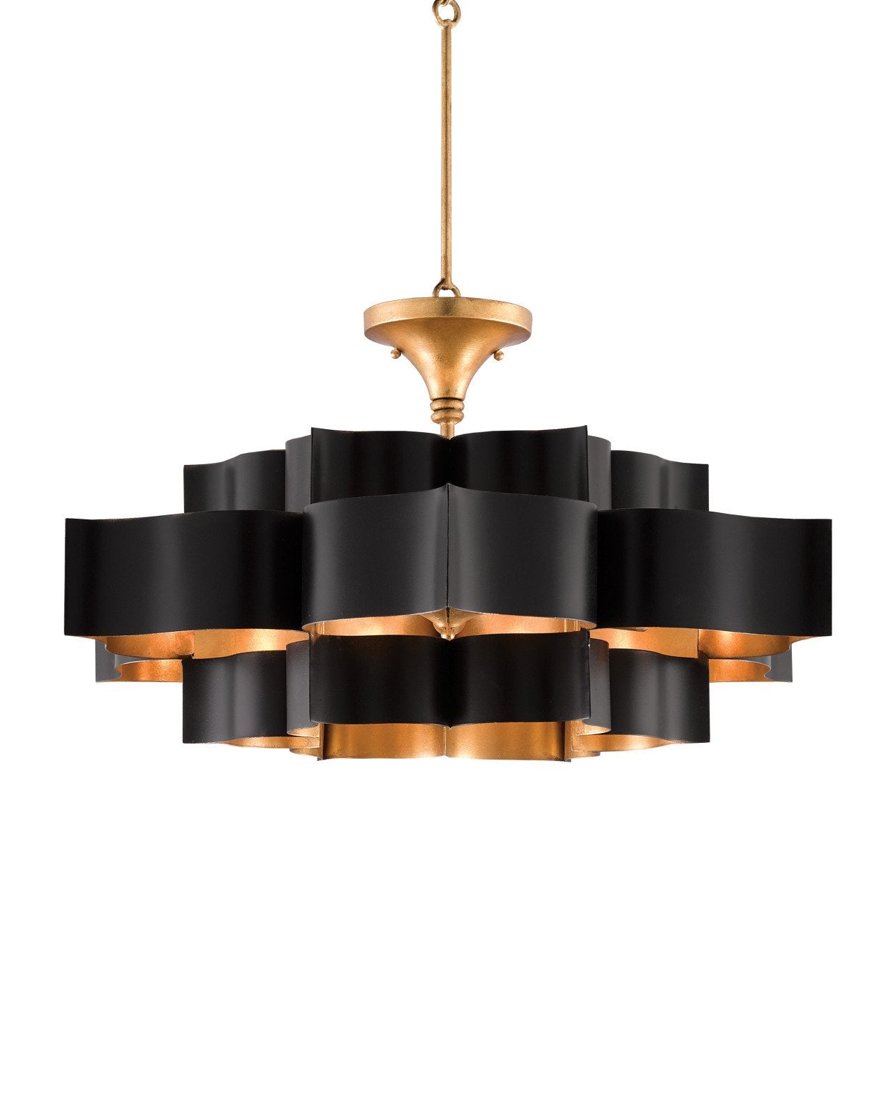 Grand Lotus Large Black Chandelier