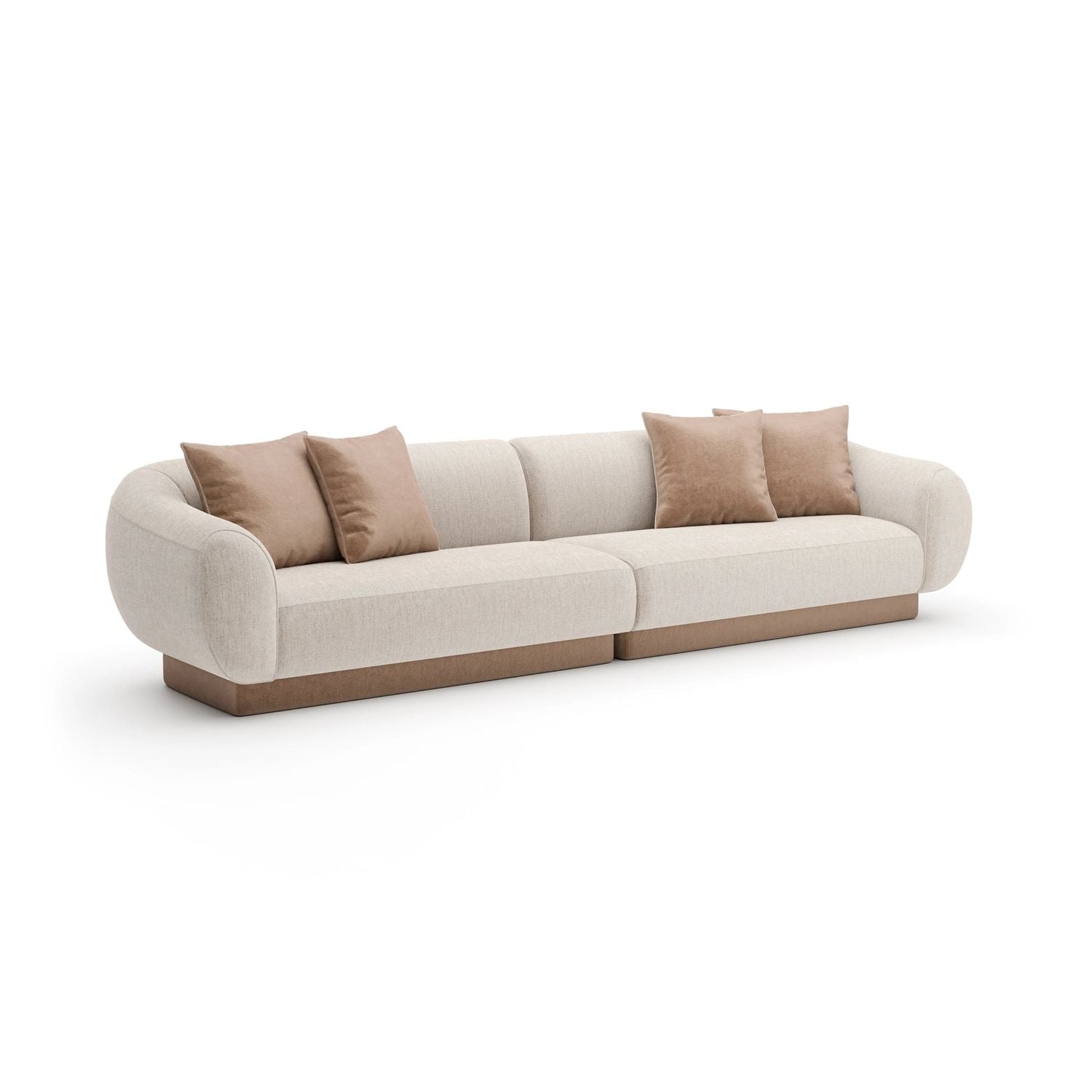 Alternate view of Seta 2 Piece Sofa 132 in beige and cream.