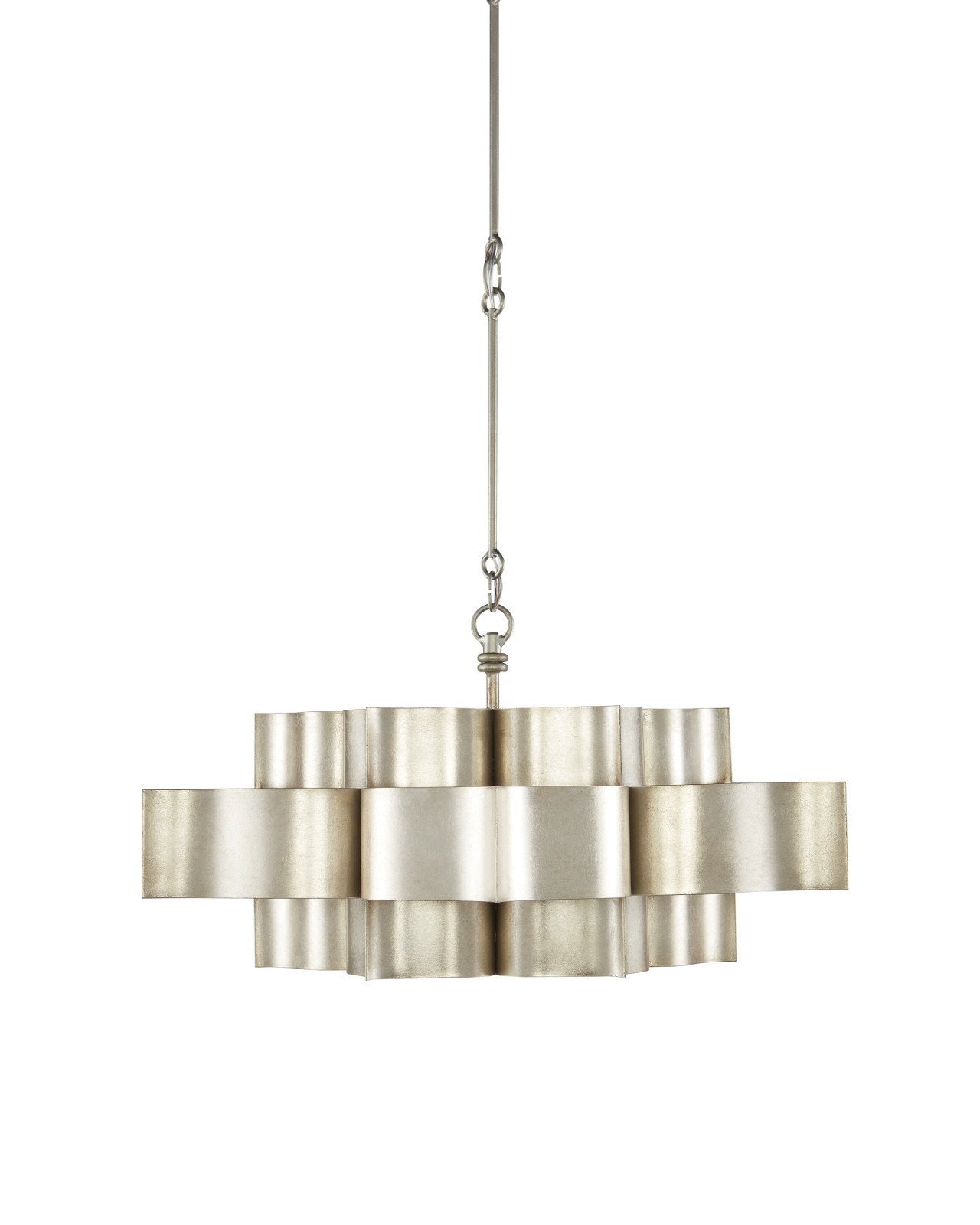 Grand Lotus Large Silver Chandelier