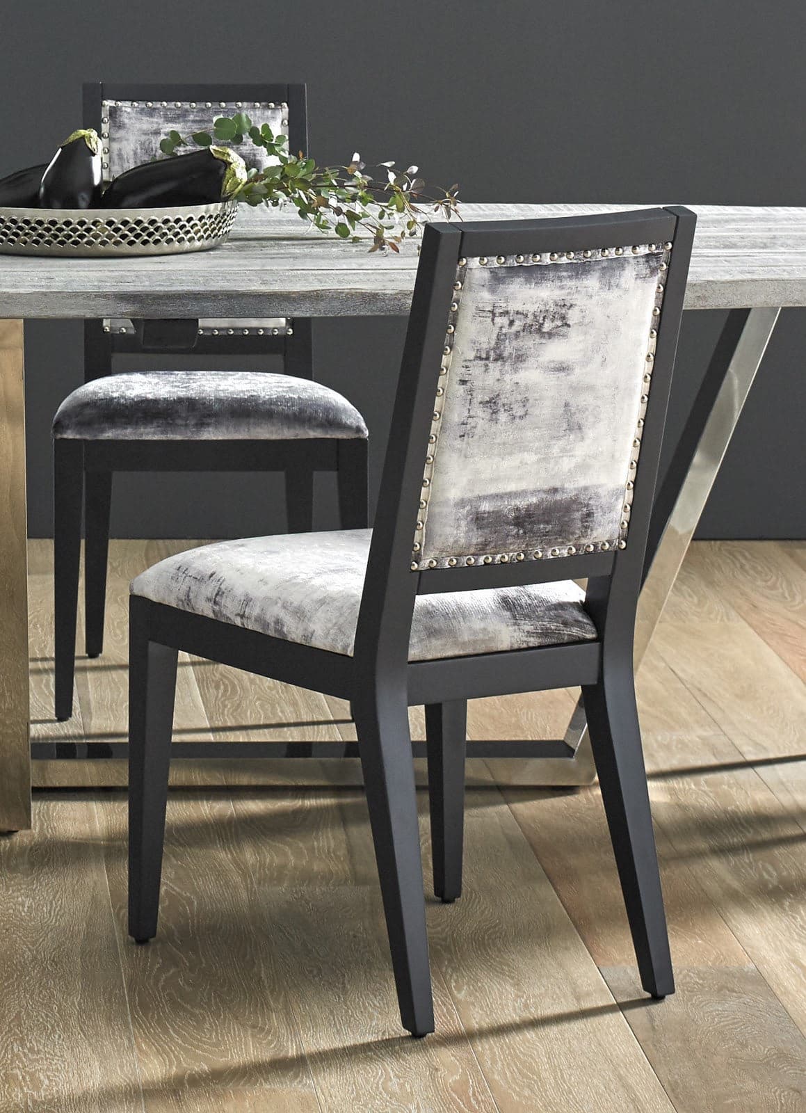 Mesmerize Dining Chair Mist Gray - Gray Wooden Legs-Phillips Collection-PHIL-PH81457-Dining Chairs-7-France and Son