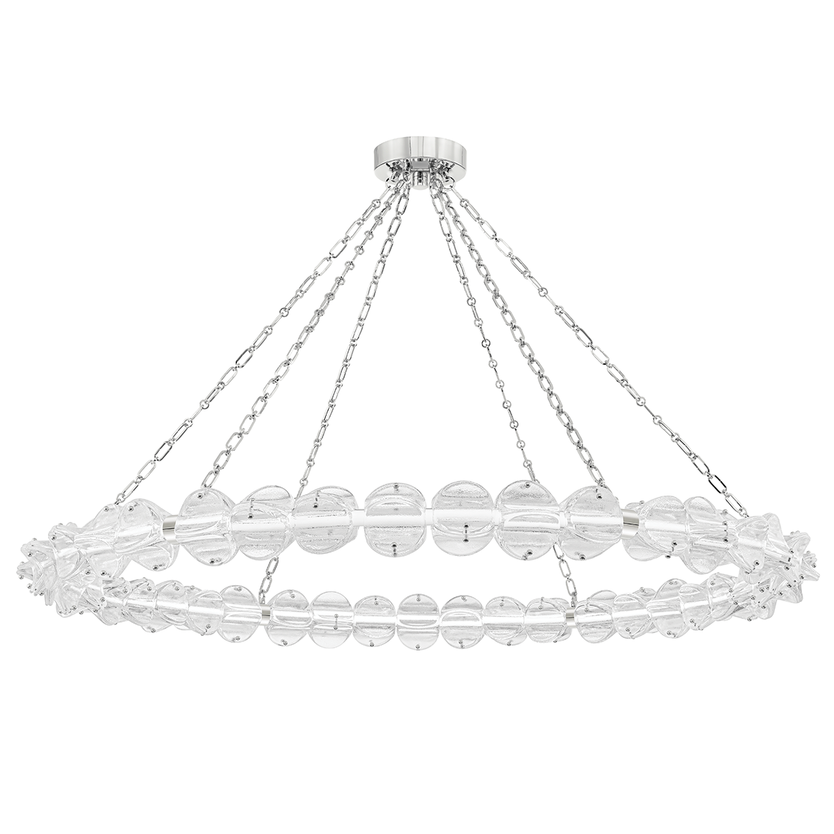 Lindley Large Led Chandelier-Hudson Valley-HVL-1955-PN-ChandeliersPolished Nickel-2-France and Son