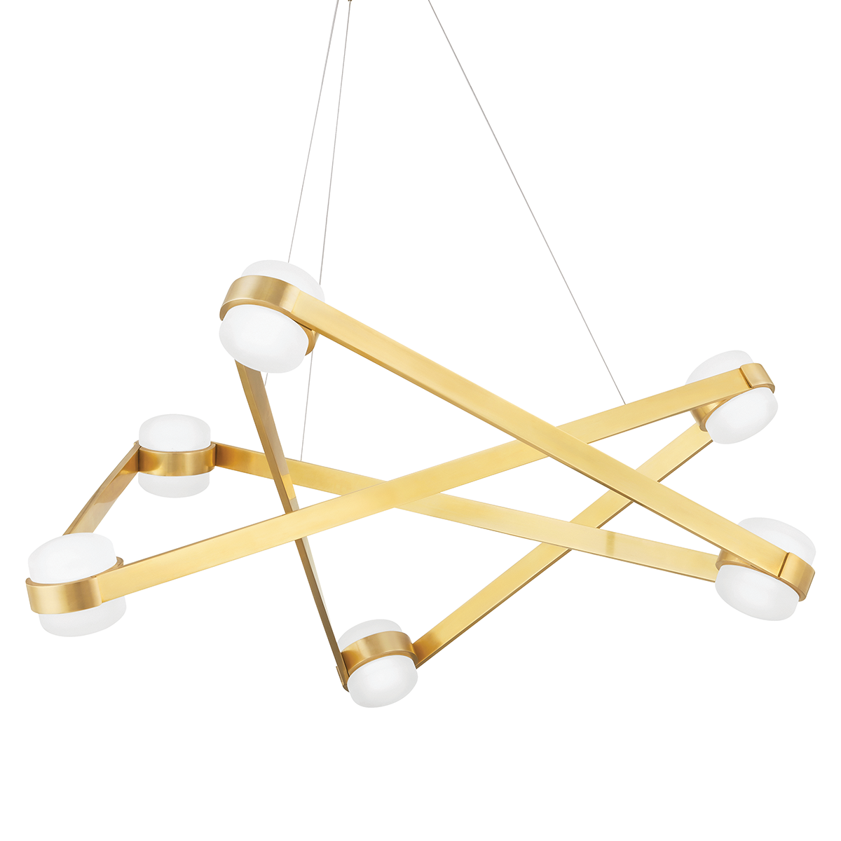 Orbit 6 Light Chandelier-Hudson Valley-HVL-2738-AGB-ChandeliersAged Brass-1-France and Son