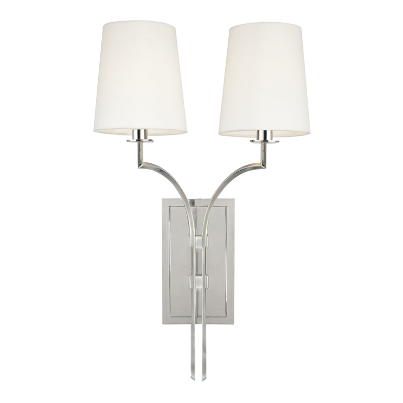 Glenford 2 Light Wall Sconce-Hudson Valley-HVL-3112-PN-Wall LightingPolished Nickel-4-France and Son